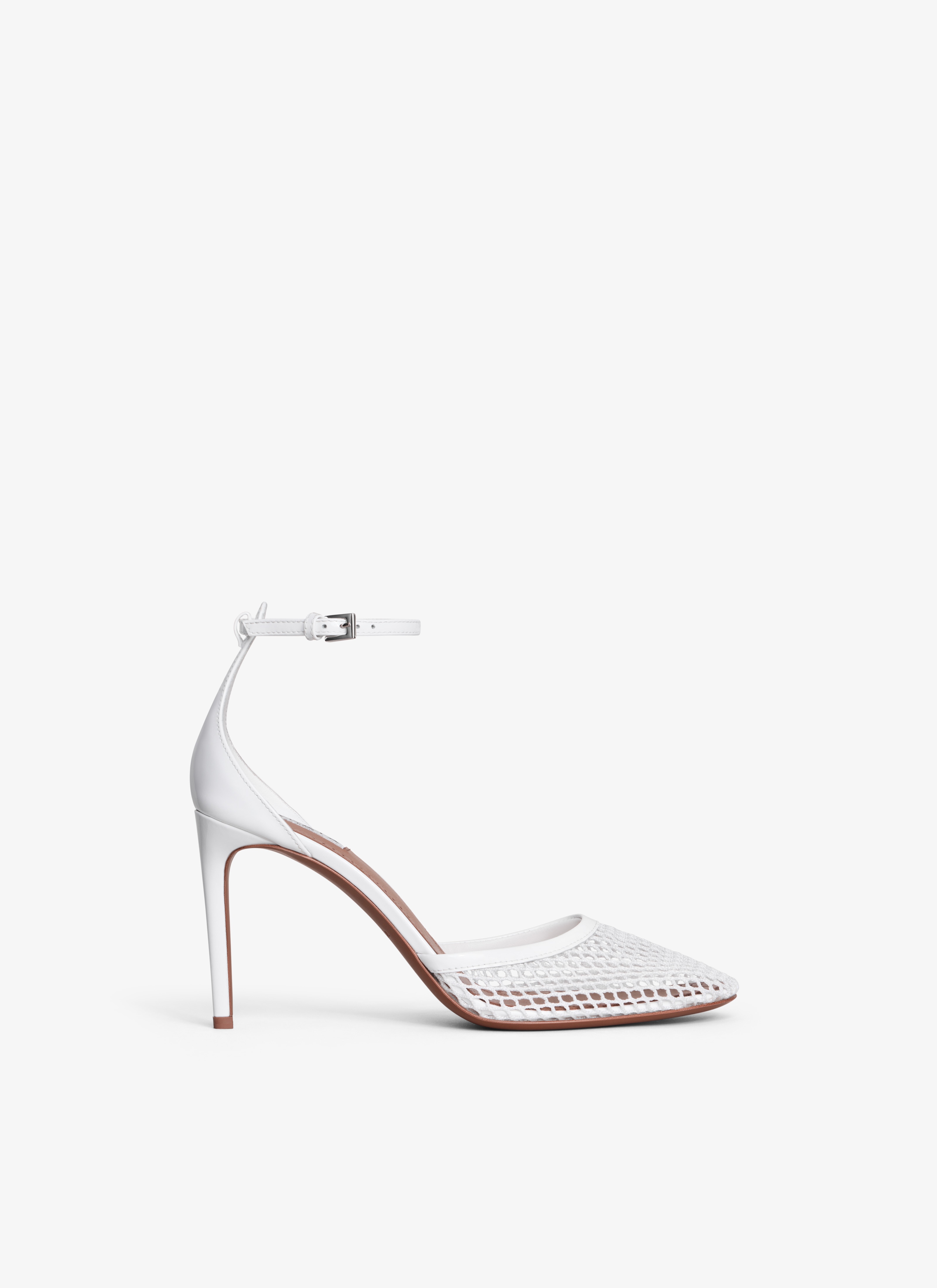 ALAÏA WHITE HIGH FISHNET PUMPS