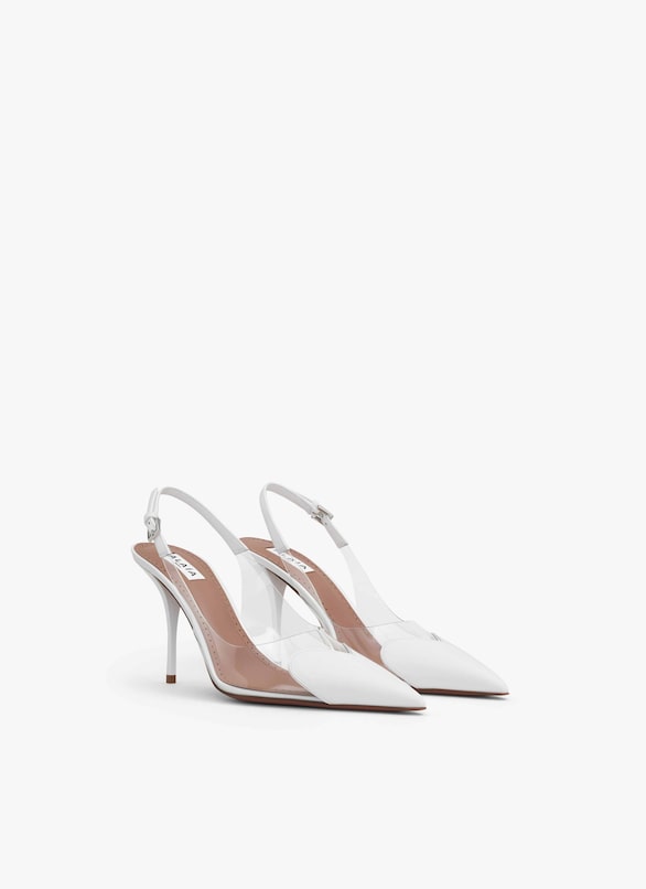 LE CŒUR SLINGBACKS IN PATENT CALFSKIN ALAÏA WHITE LE CŒUR SLINGBACKS IN PATENT CALFSKIN