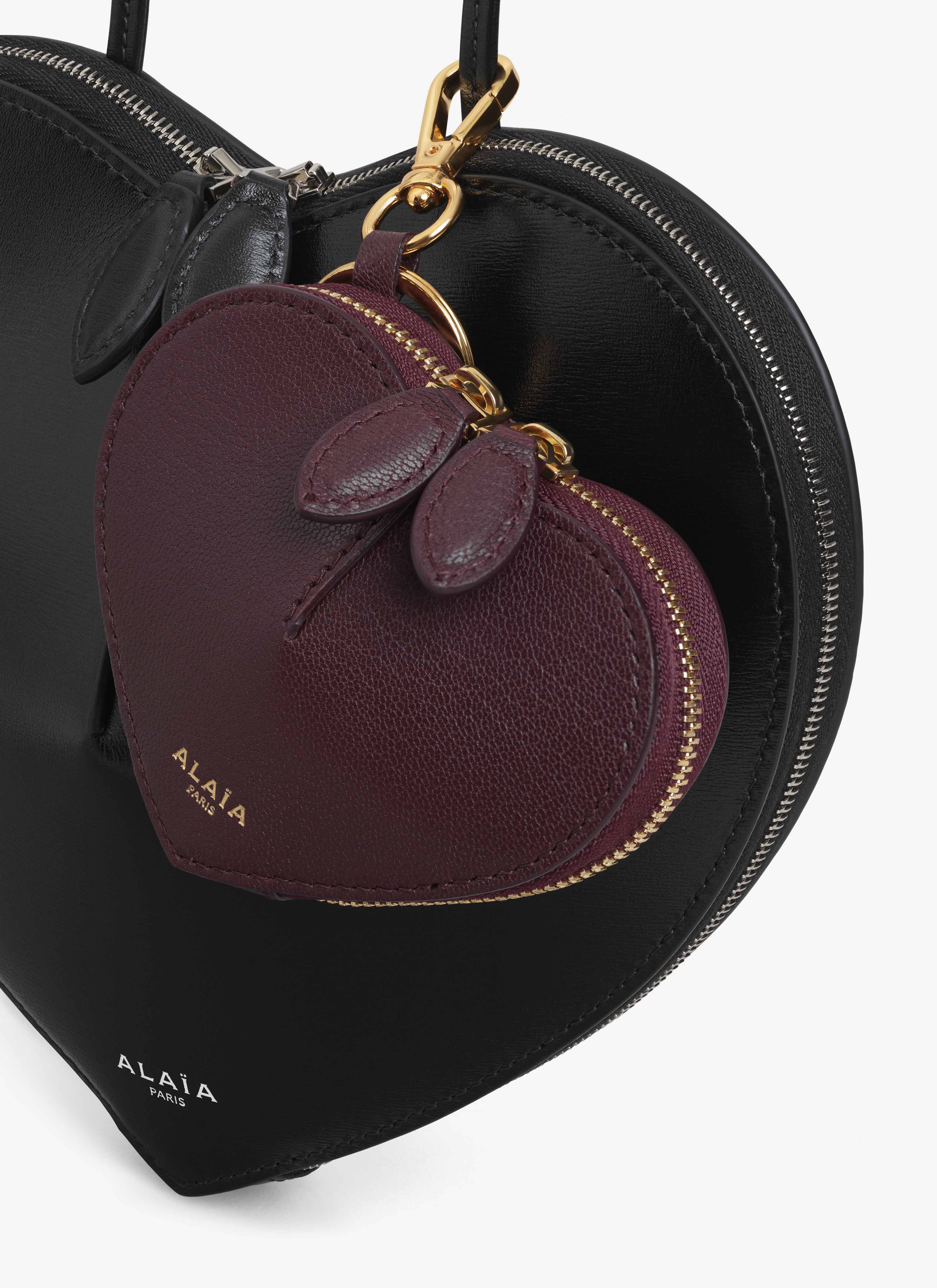 ALAÏA DARK RED LE CŒUR COIN PURSE IN GOATSKIN