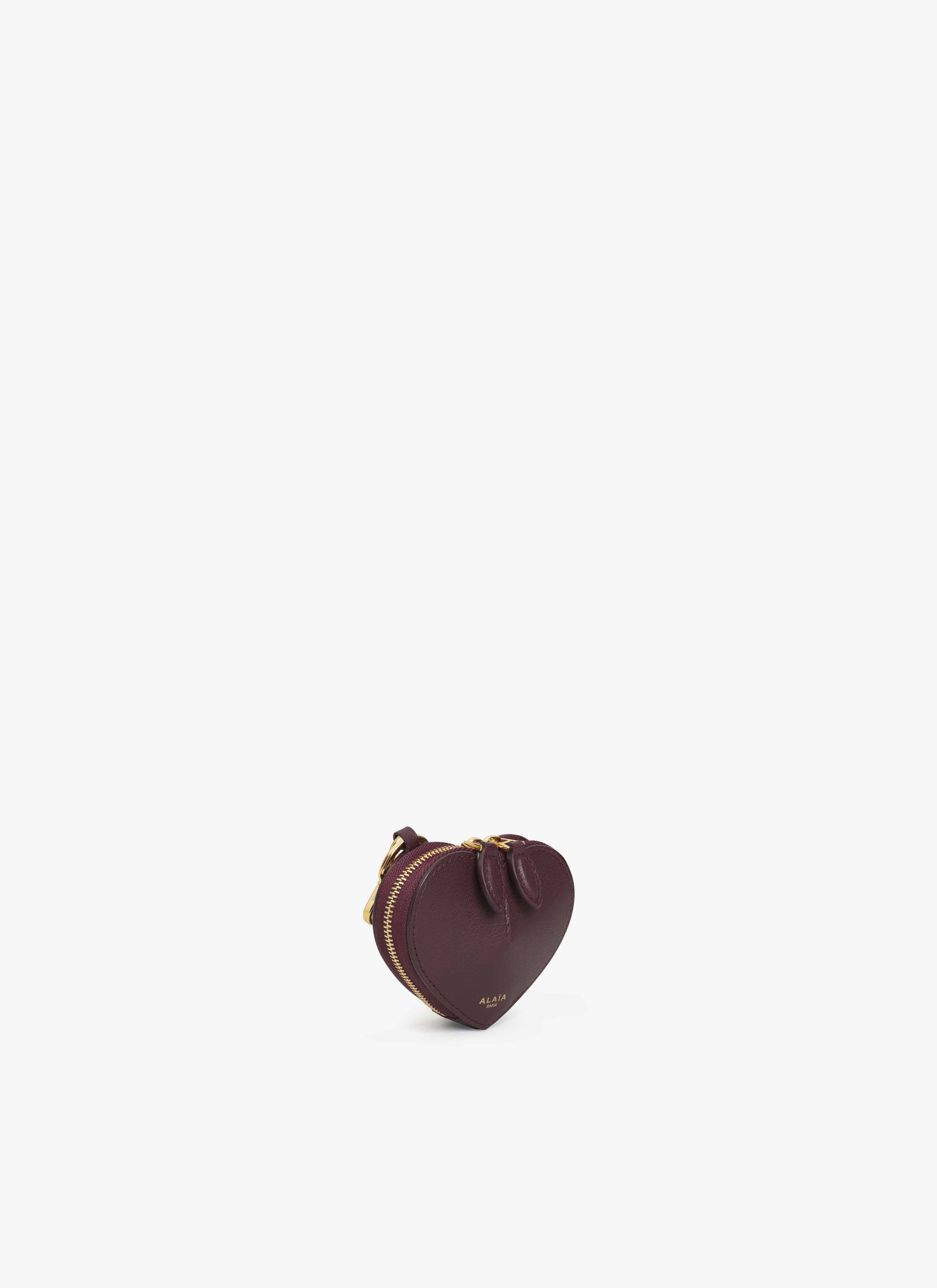 ALAÏA DARK RED LE CŒUR COIN PURSE IN GOATSKIN