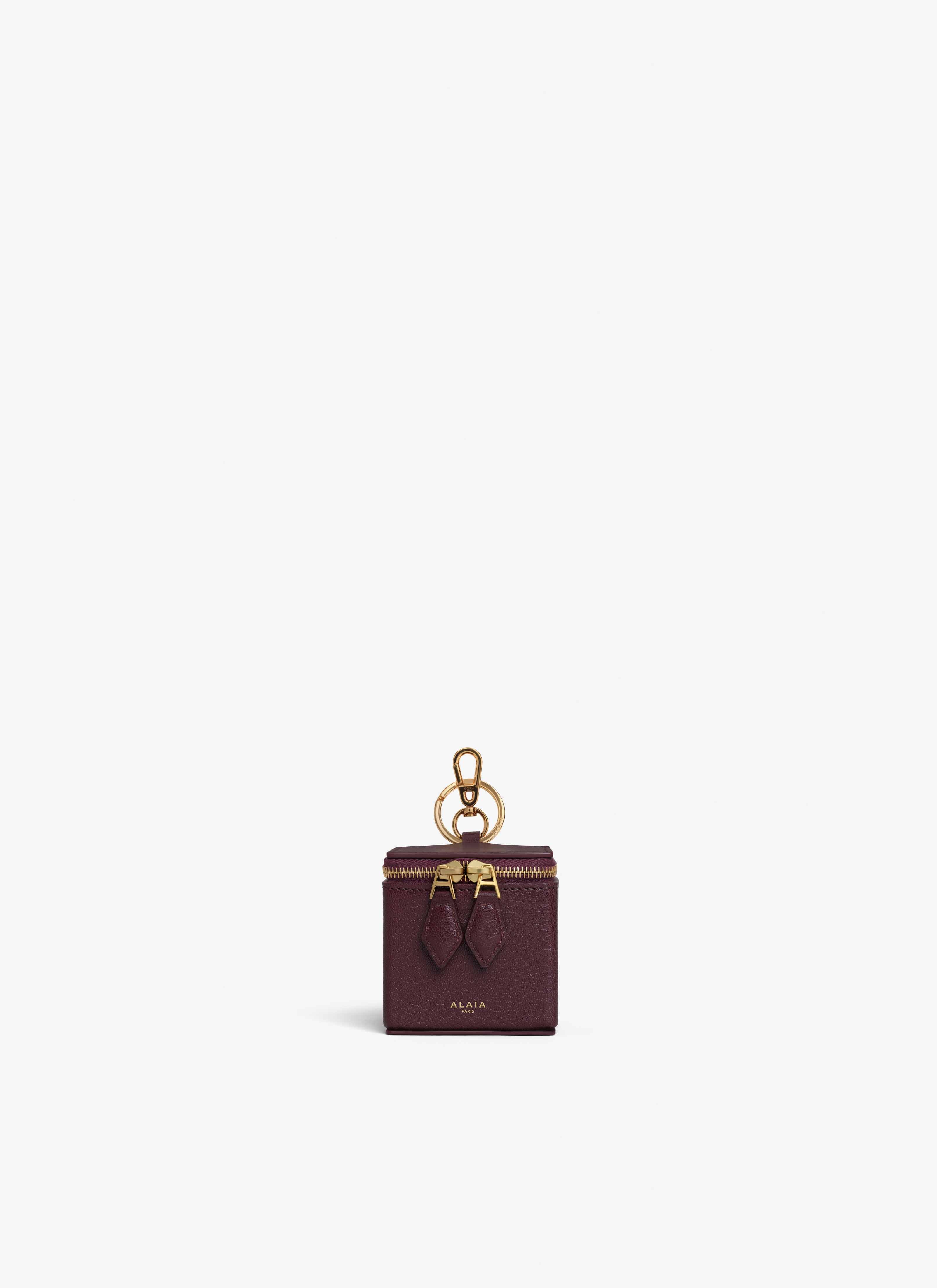 ALAÏA DARK RED SQUARE COIN PURSE IN GOATSKIN