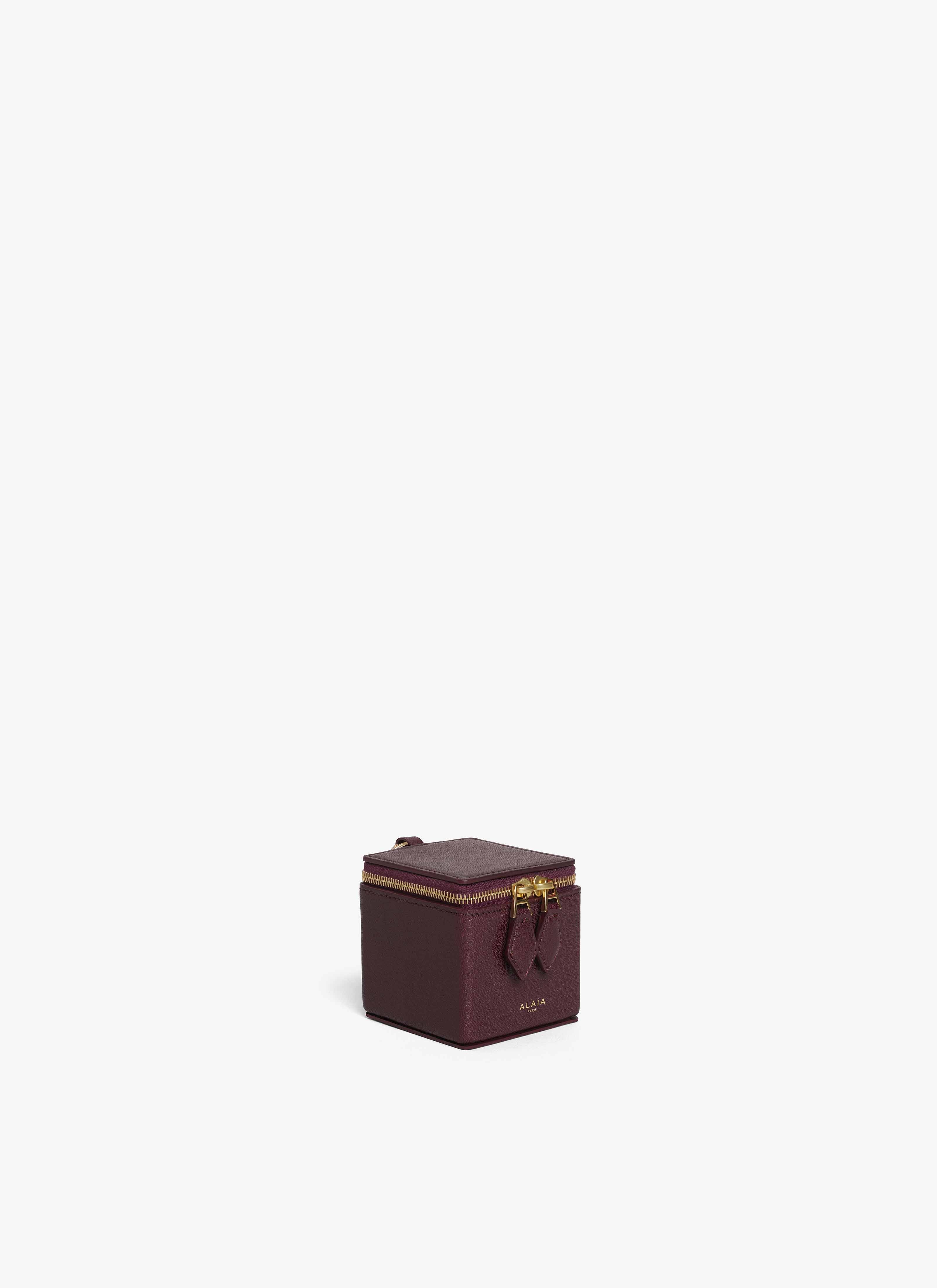 ALAÏA DARK RED SQUARE COIN PURSE IN GOATSKIN