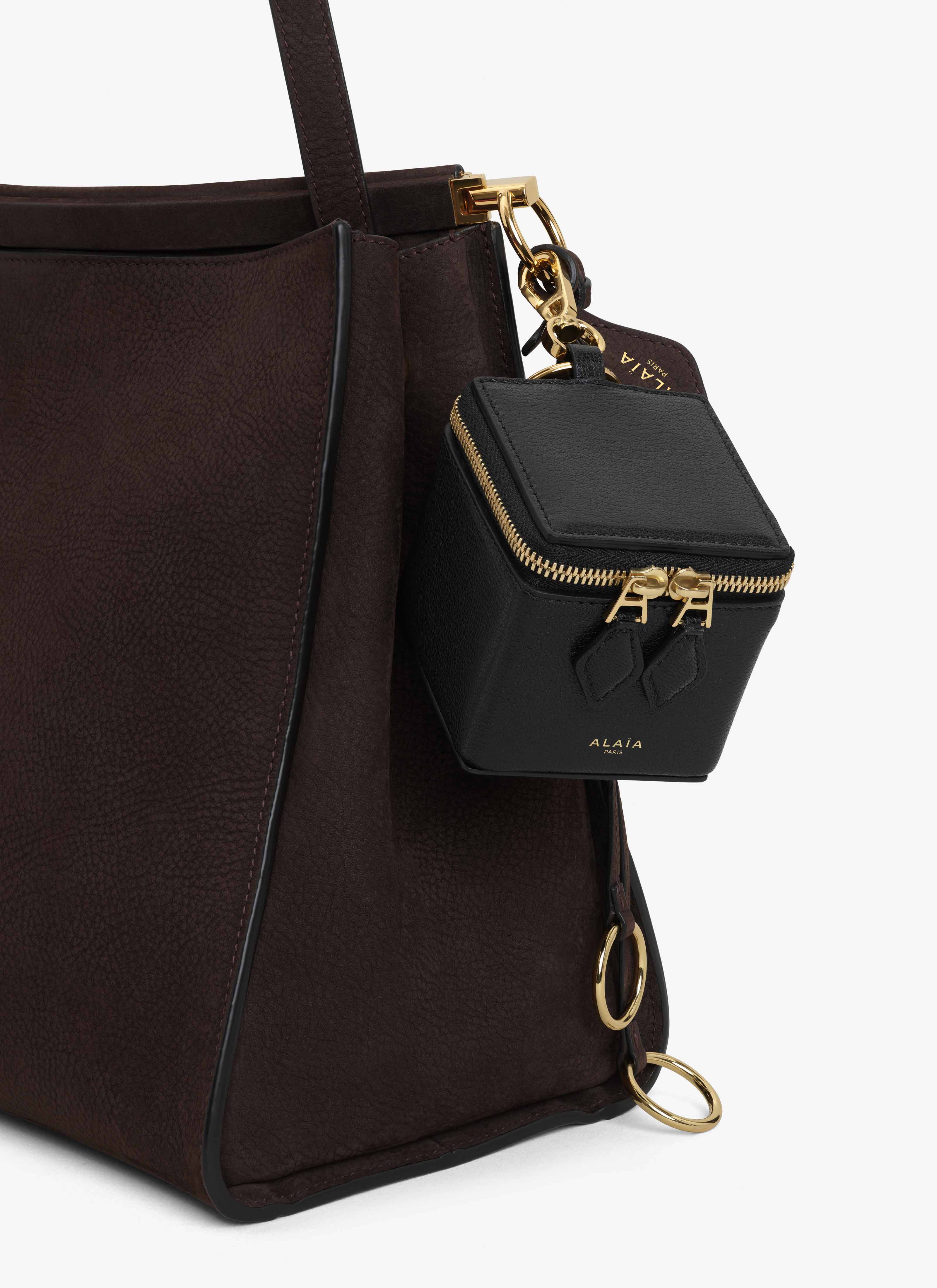 ALAÏA BLACK SQUARE COIN PURSE IN GOATSKIN