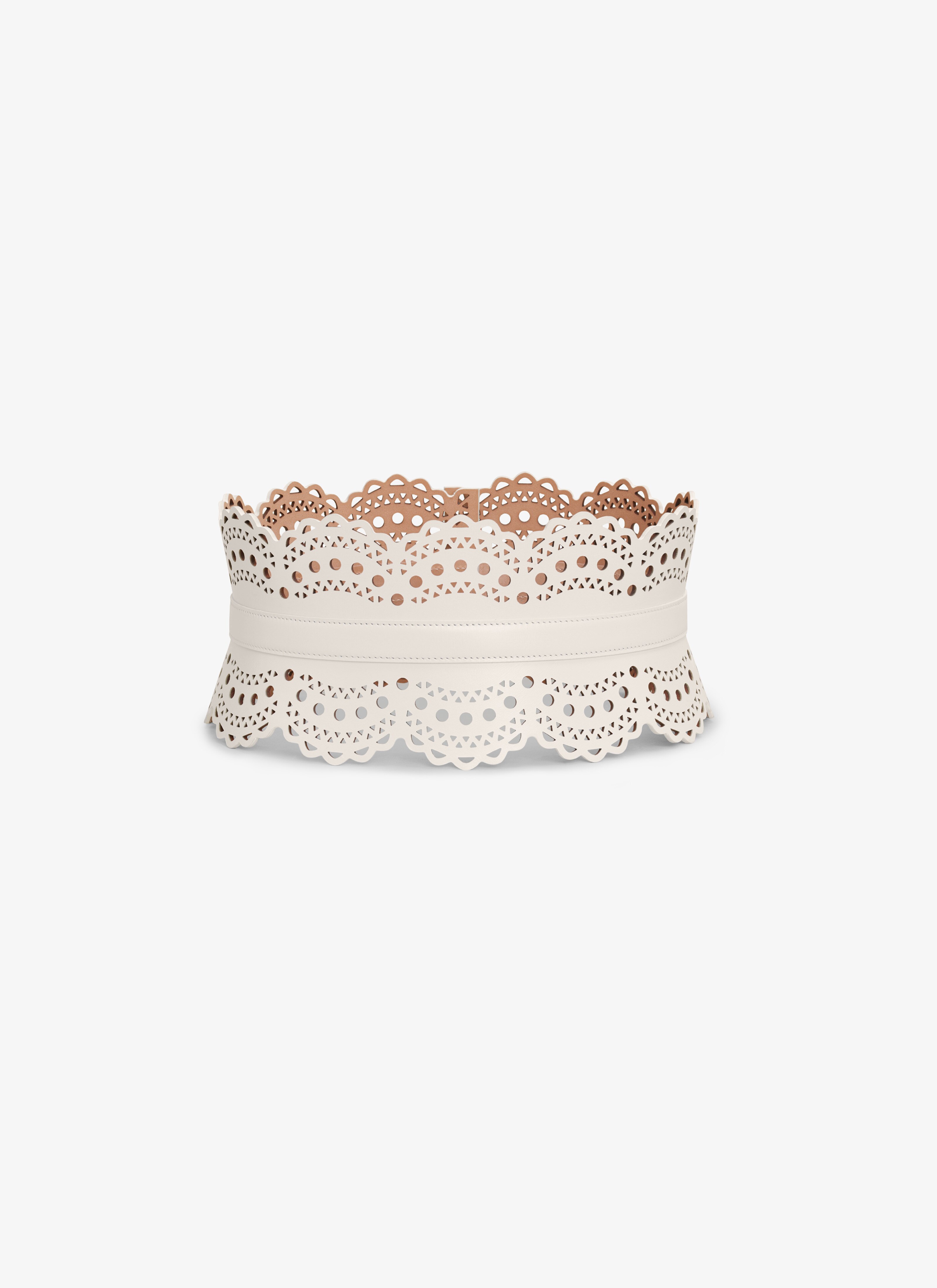 ALAÏA NUDE BUSTIER BELT IN VIENNE WAVE CALFSKIN