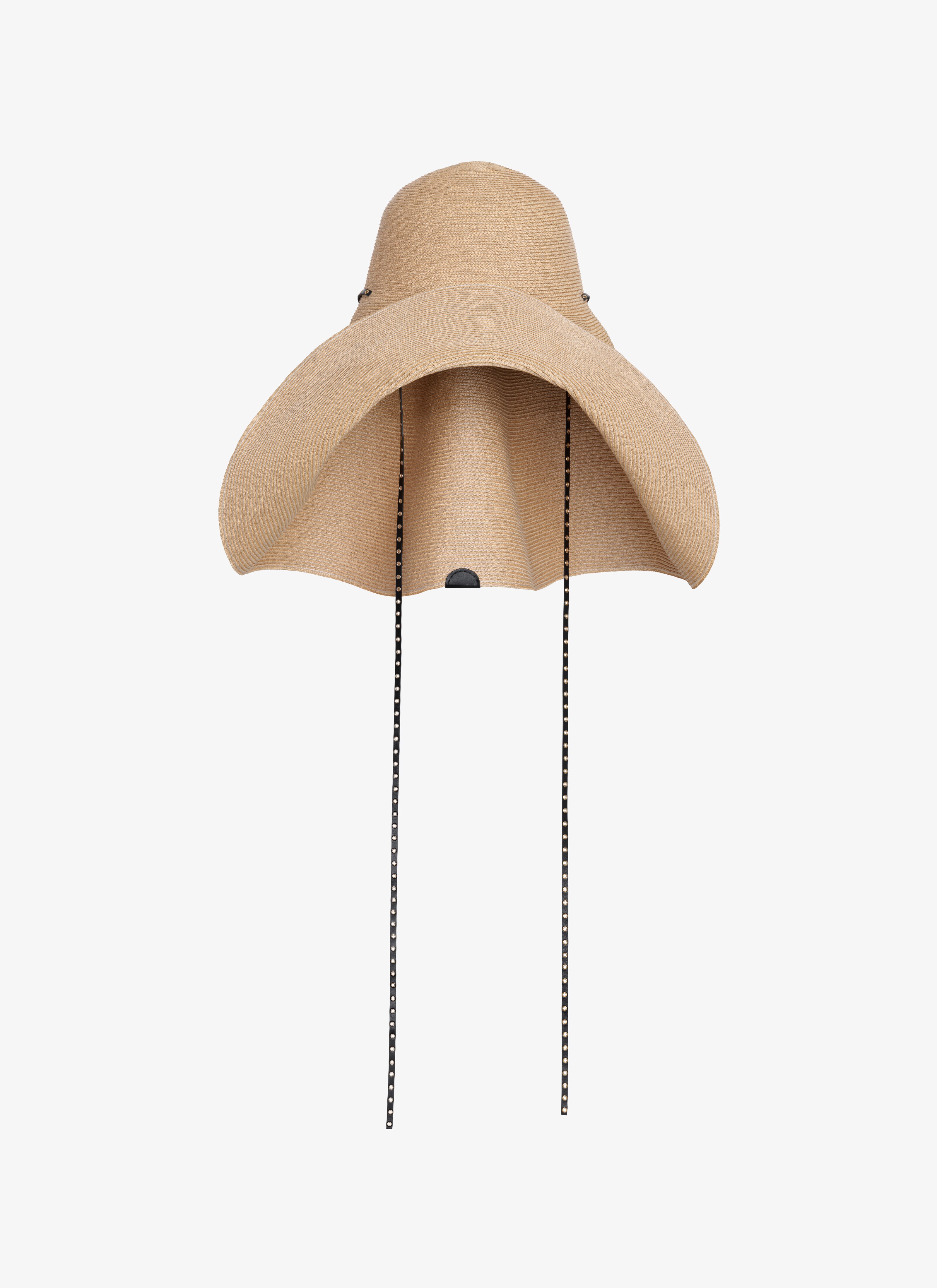 ALAÏA NATURAL CAPELINE HAT IN PAPER STRAW