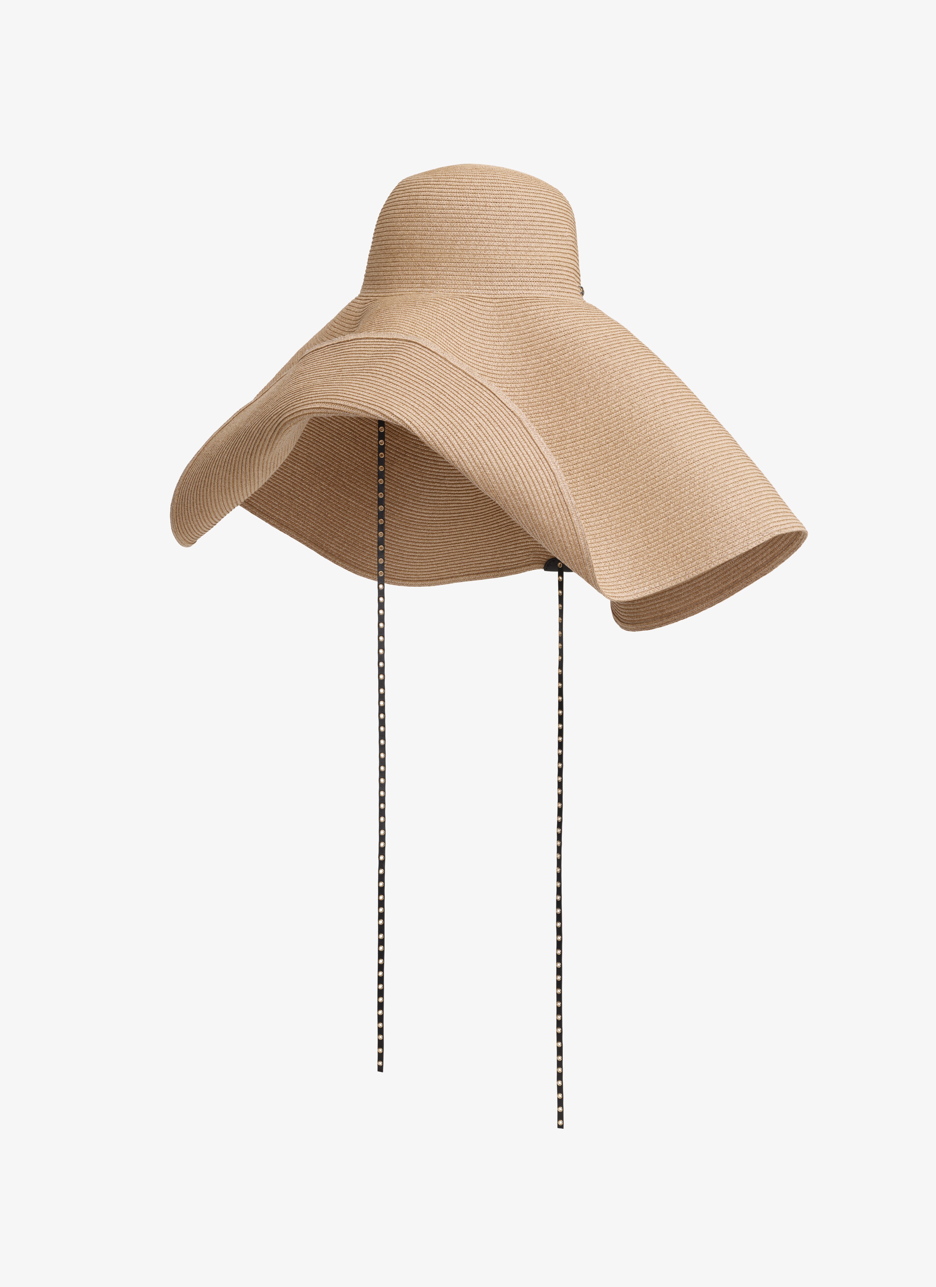 ALAÏA NATURAL CAPELINE HAT IN PAPER STRAW