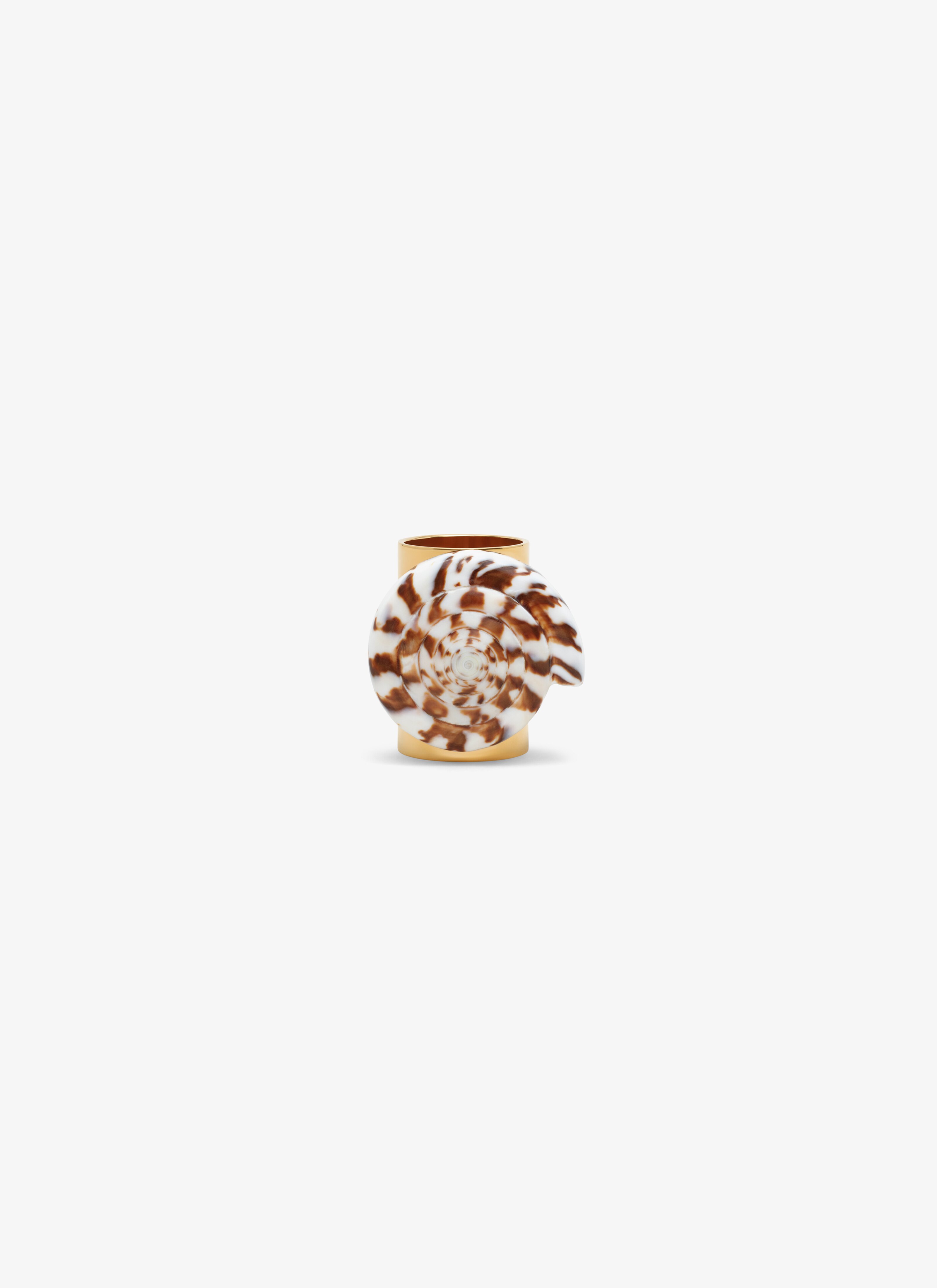 ALAÏA NATURAL/GOLD SHELL RING
