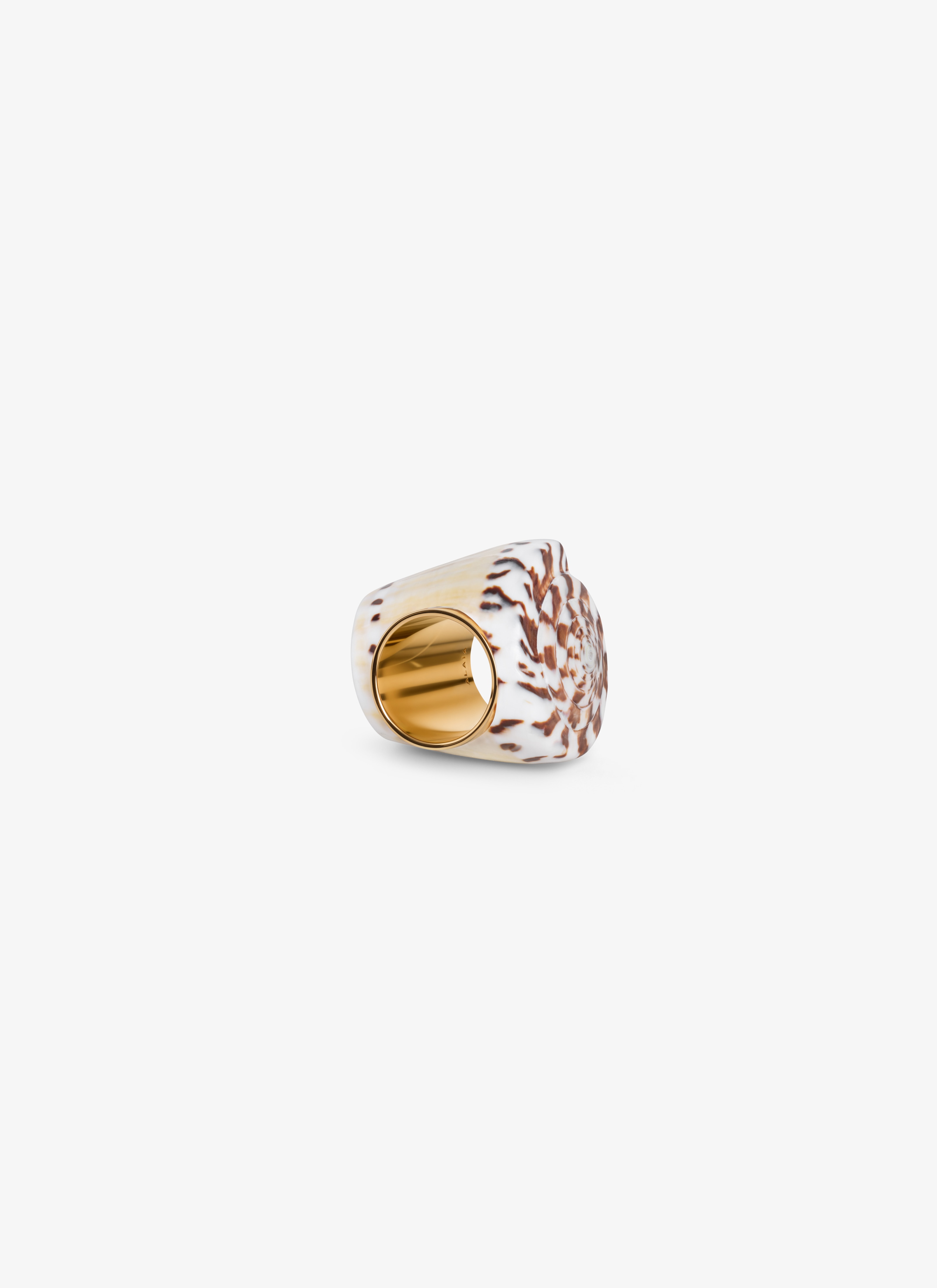 ALAÏA NATURAL/GOLD SHELL RING
