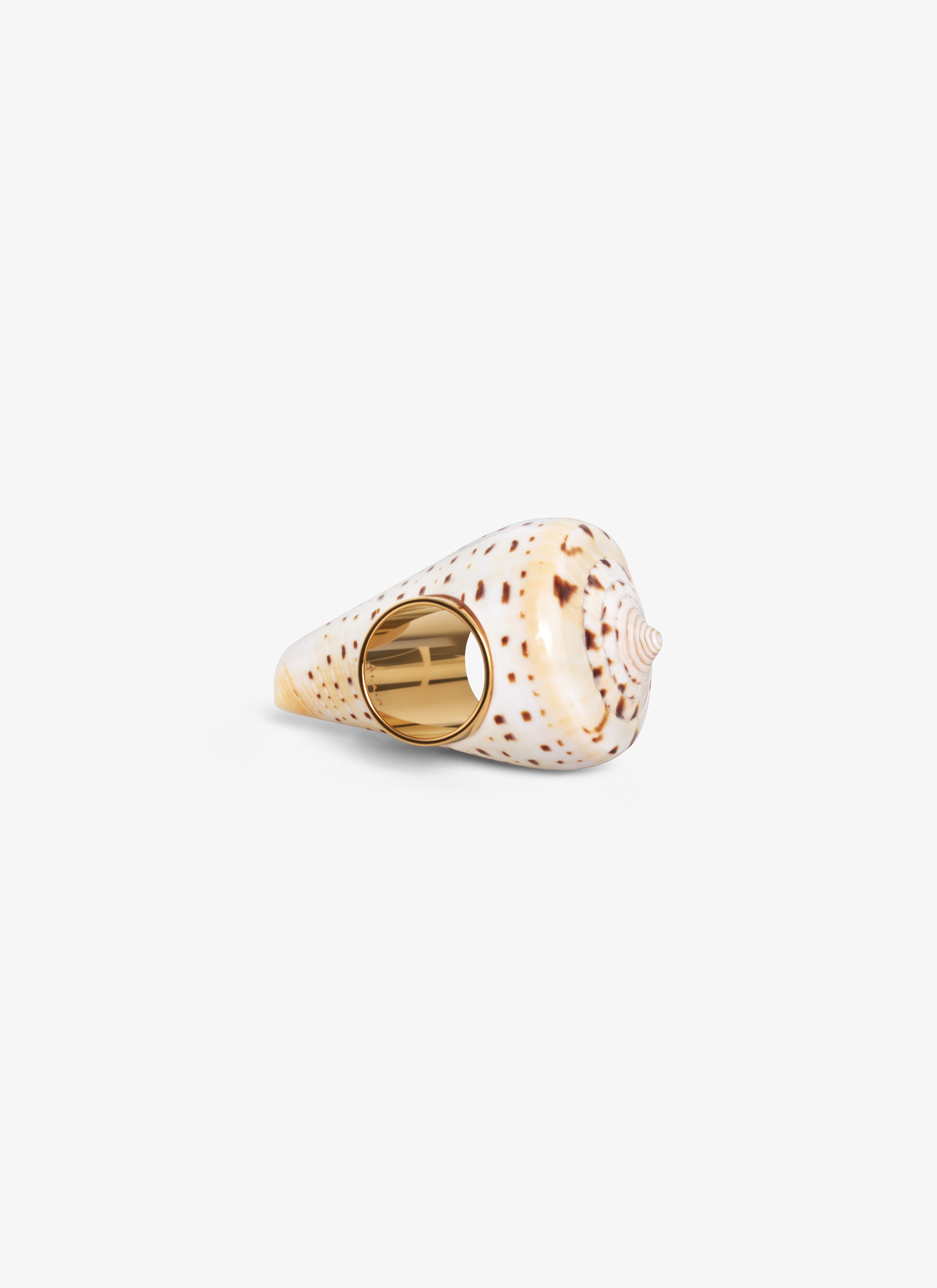 ALAÏA NATURAL/DORADO ANILLO LARGO DE CONCHA