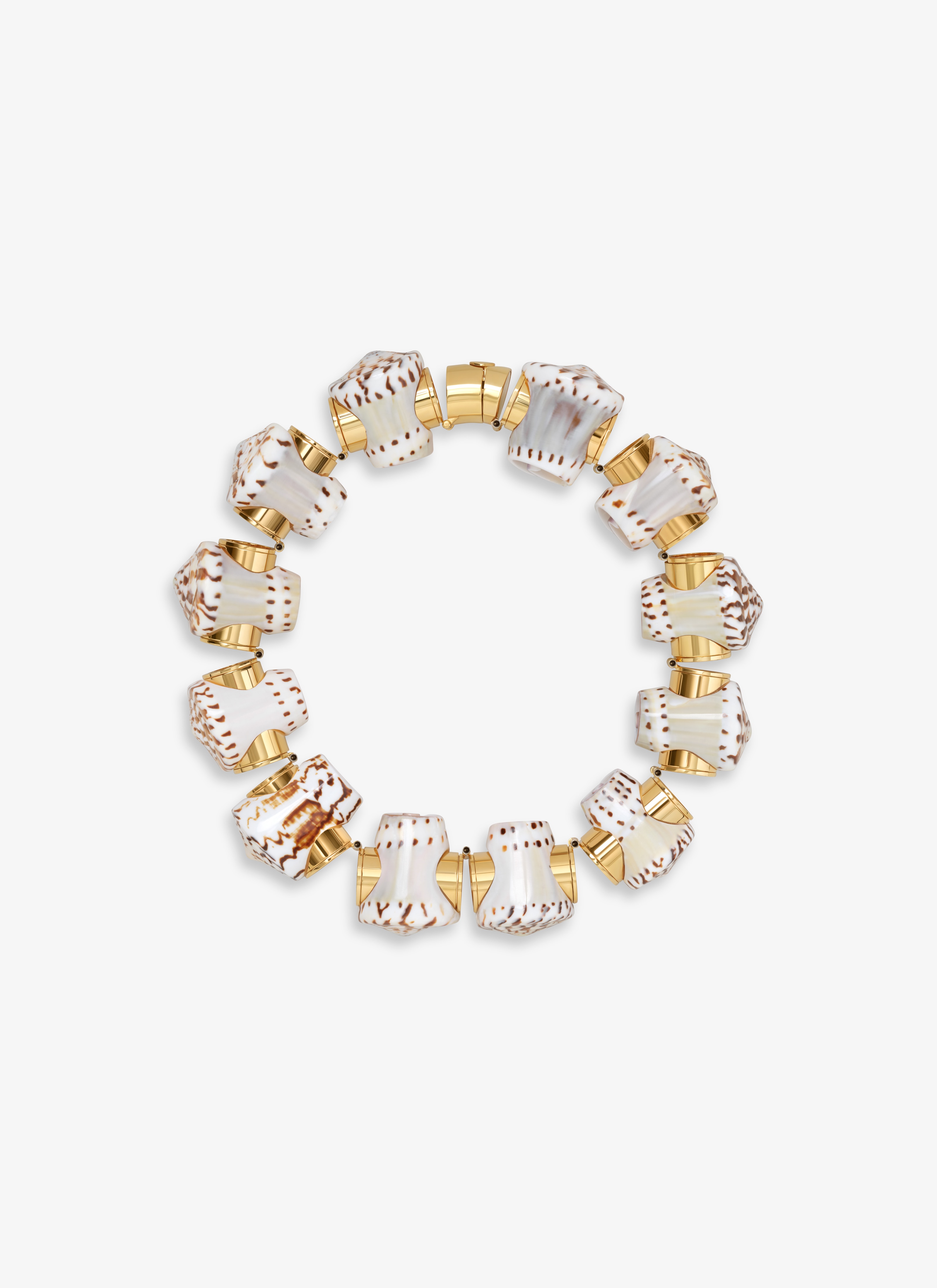 ALAÏA NATURAL/GOLD SHELL NECKLACE