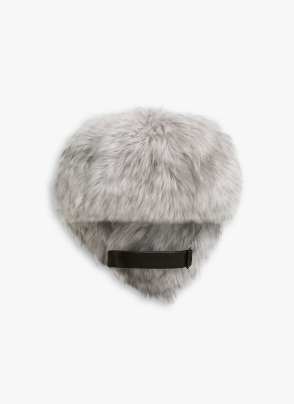 SHEARLING SCARF ALAÏA LIGHT GRAY SHEARLING SCARF