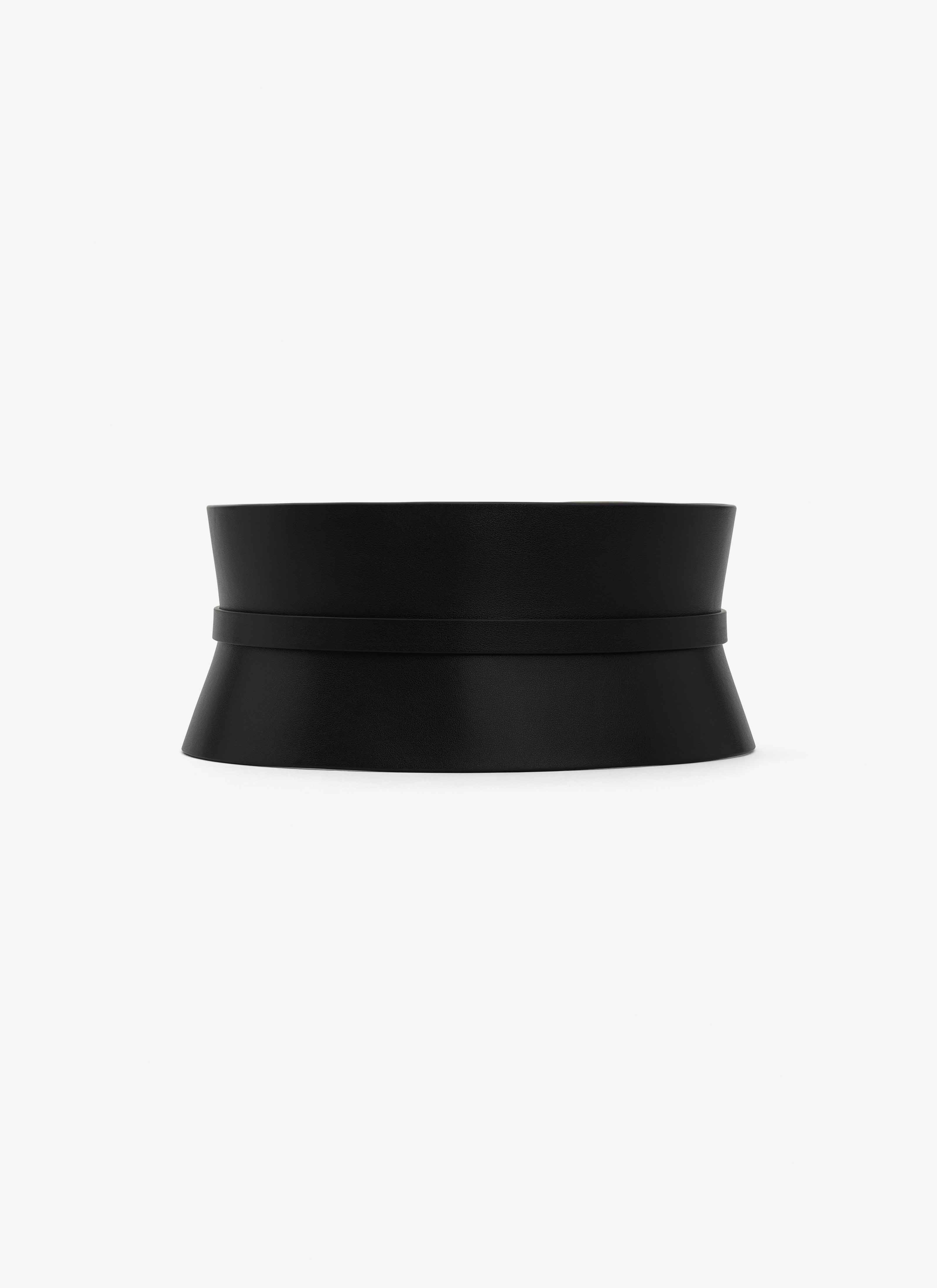 ALAÏA SCHWARZ DOPPELTER BUSTIER-GÜRTEL AUS KALBSLEDER