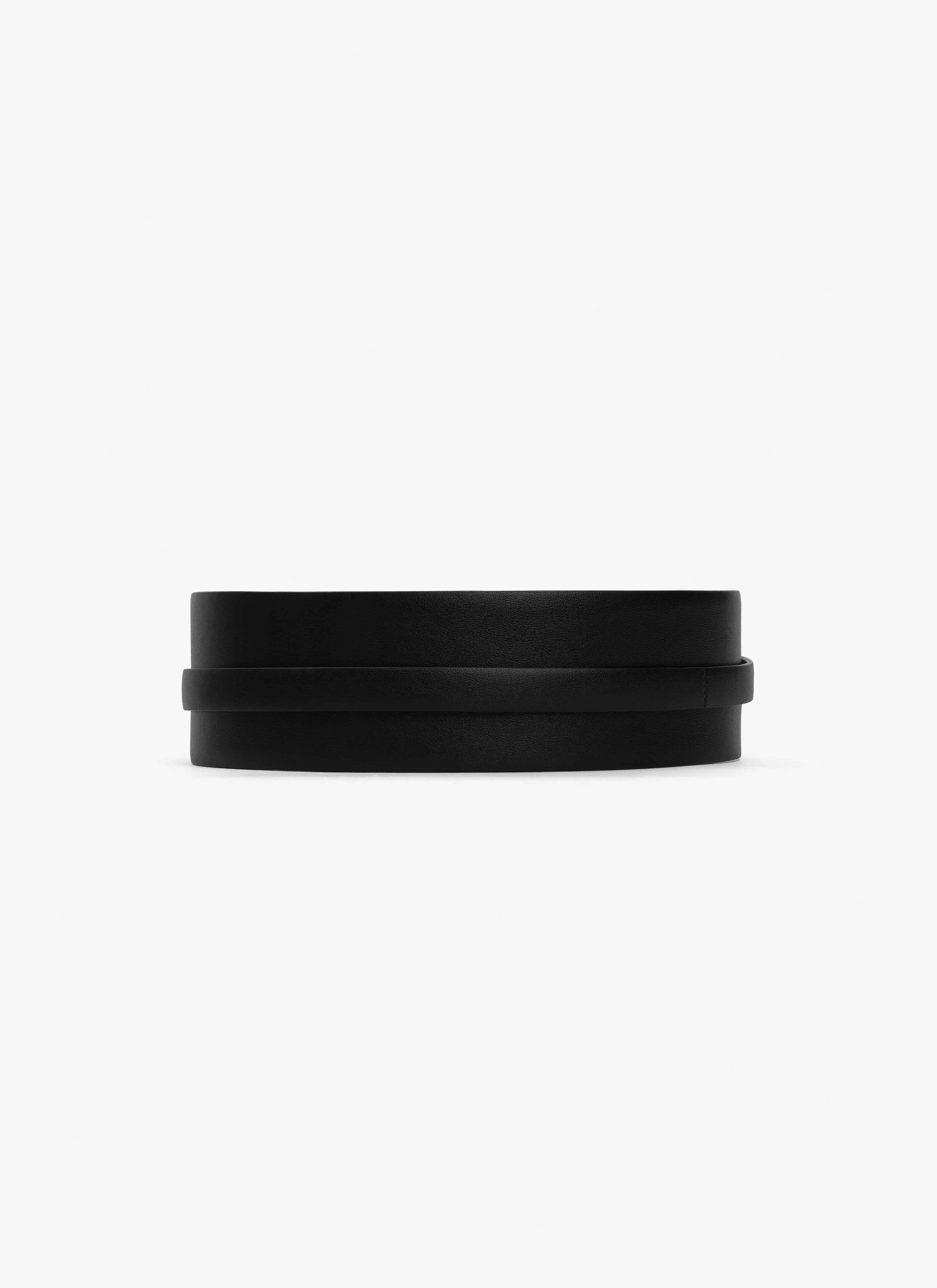ALAÏA 블랙 카프스킨 소재 더블 뷔스티에 벨트