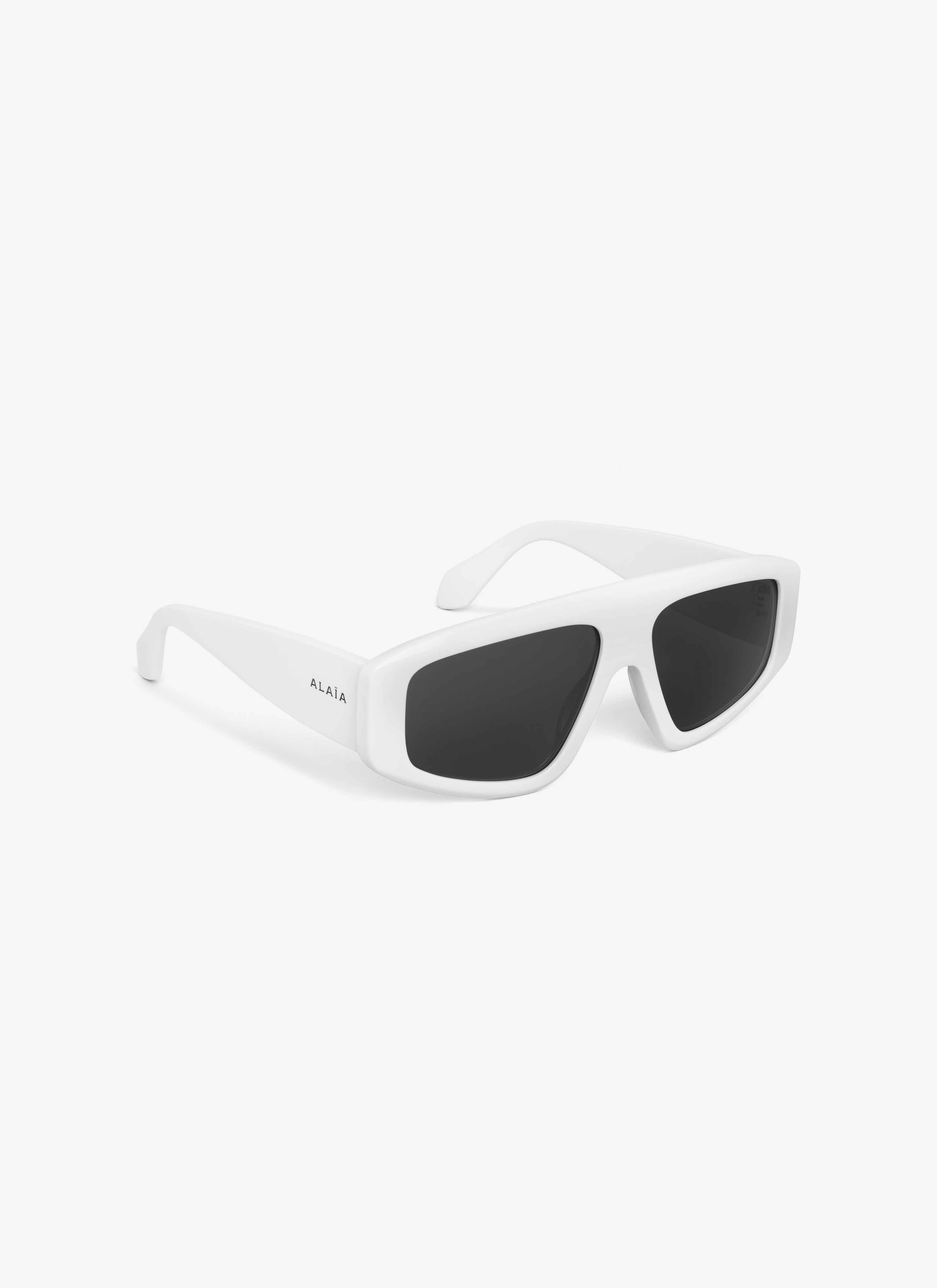 ALAÏA WHITE AVIATOR MASK SUNGLASSES
