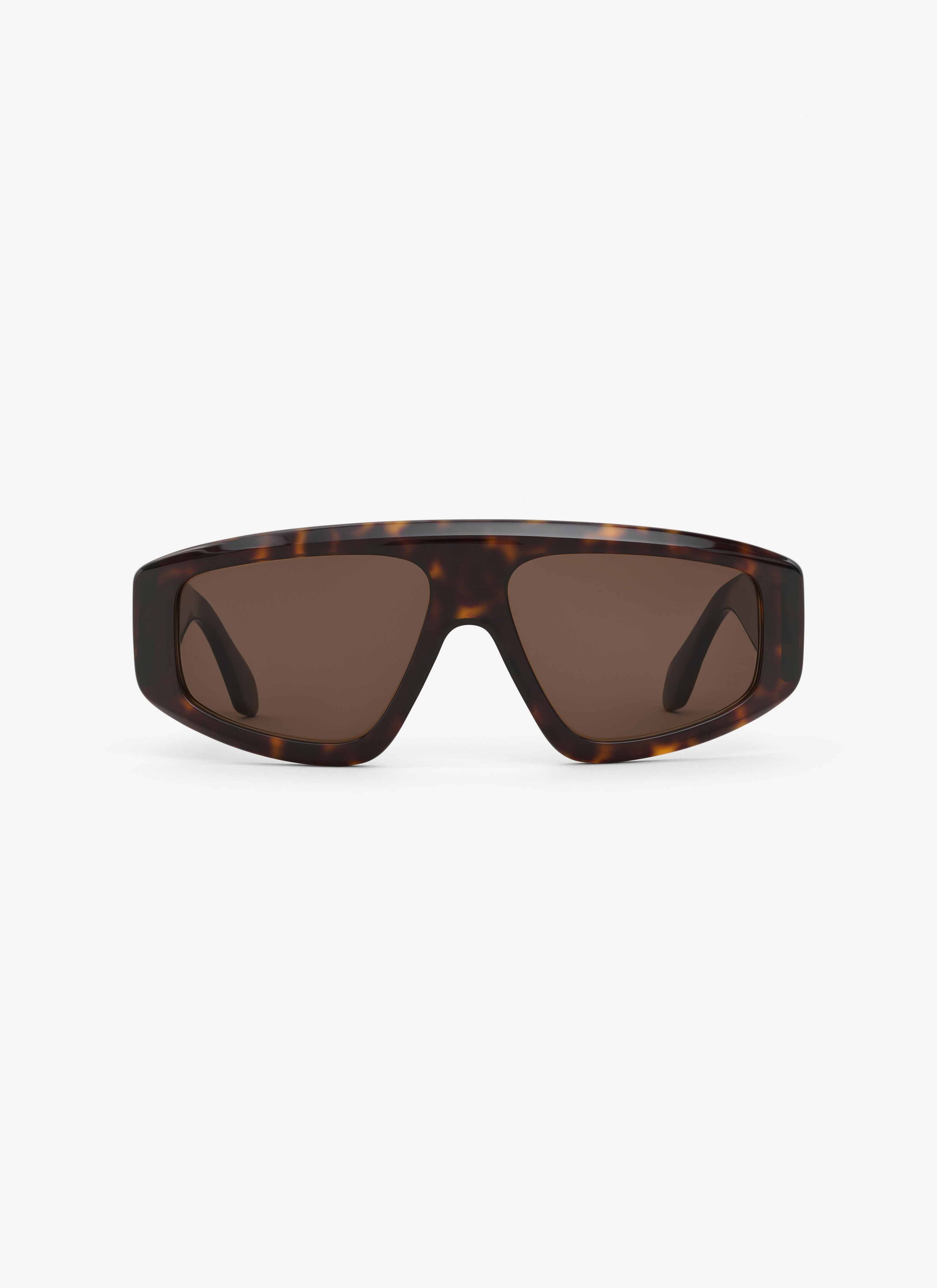 ALAÏA DARK HAVANA AVIATOR MASK SUNGLASSES