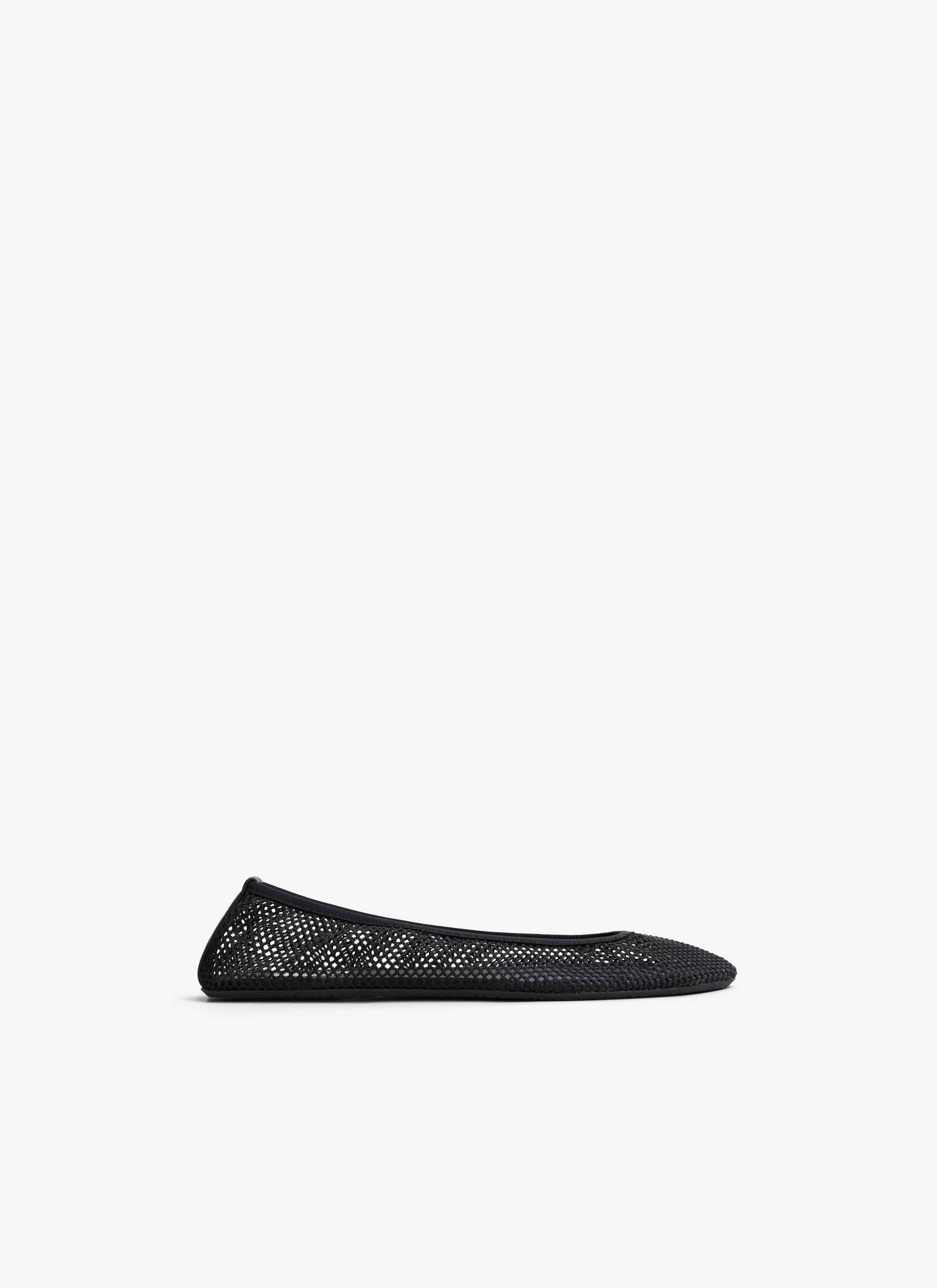 ALAÏA SCHWARZ FLACHE BALLERINAS AUS NETZSTOFF