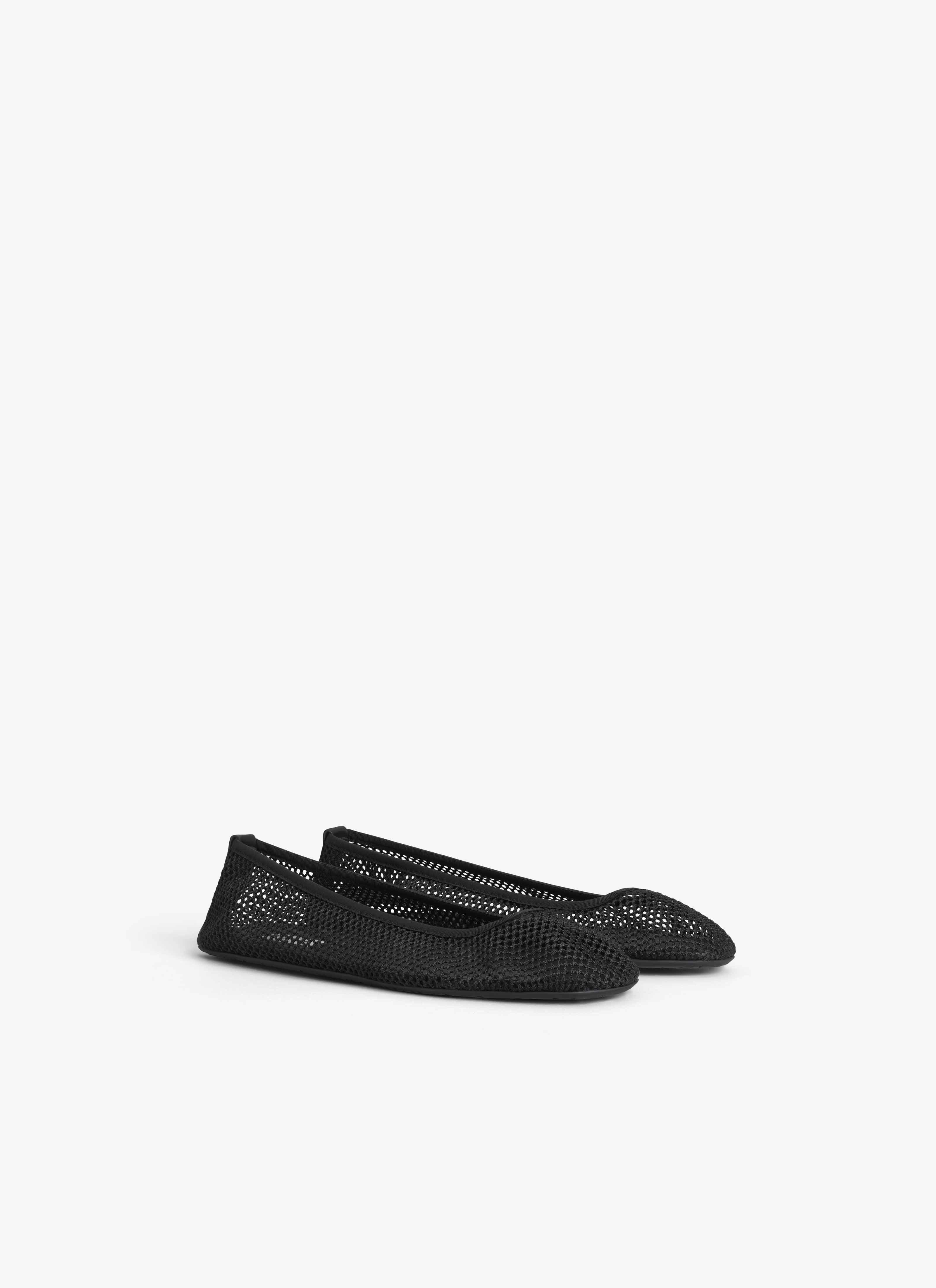 ALAÏA SCHWARZ FLACHE BALLERINAS AUS NETZSTOFF