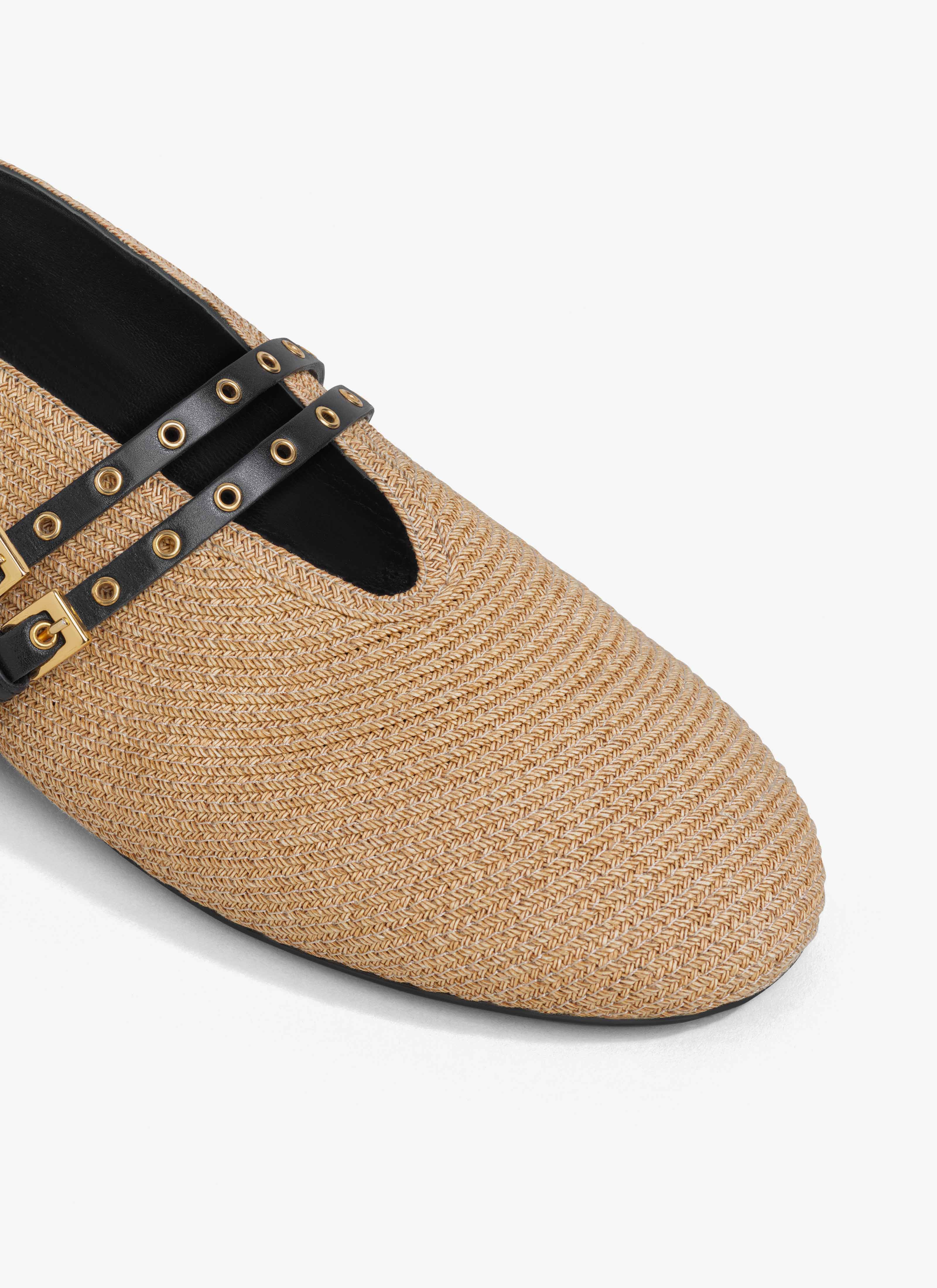 ALAÏA BALLERINES EN RAPHIA NATUREL