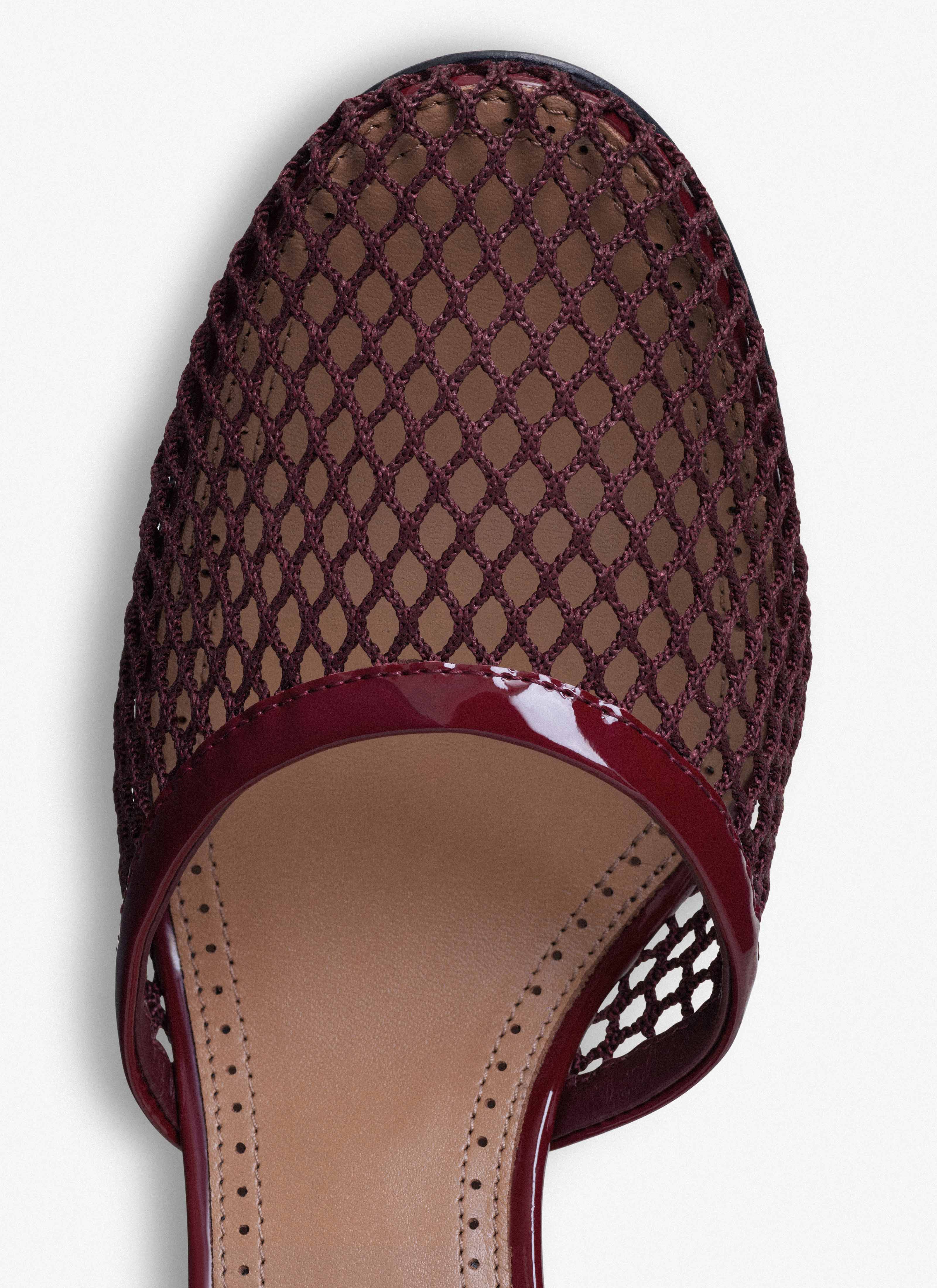 ALAÏA ROUGE FONCÉ ESCARPINS EN RÉSILLE