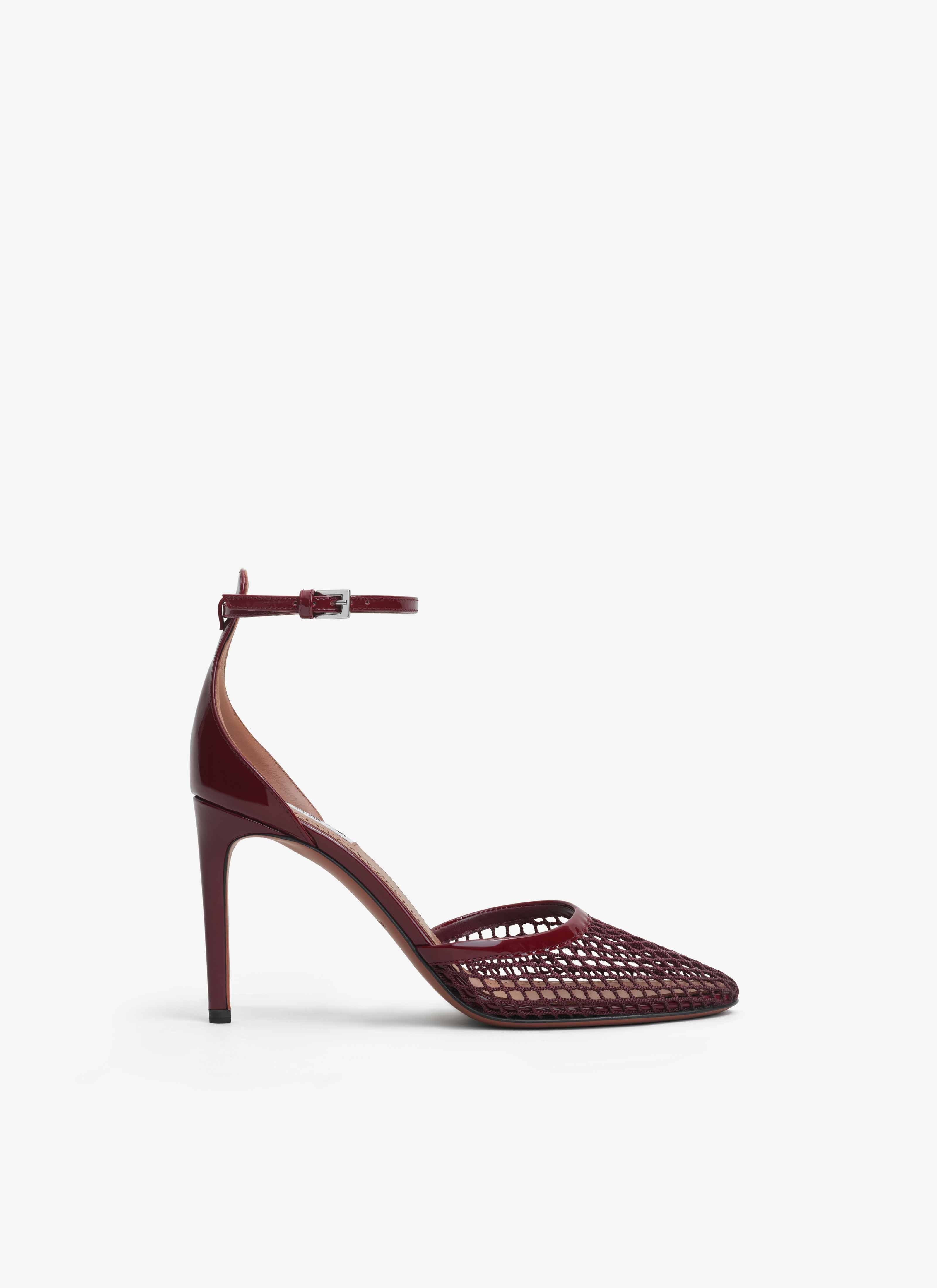 ALAÏA ROUGE FONCÉ ESCARPINS EN RÉSILLE