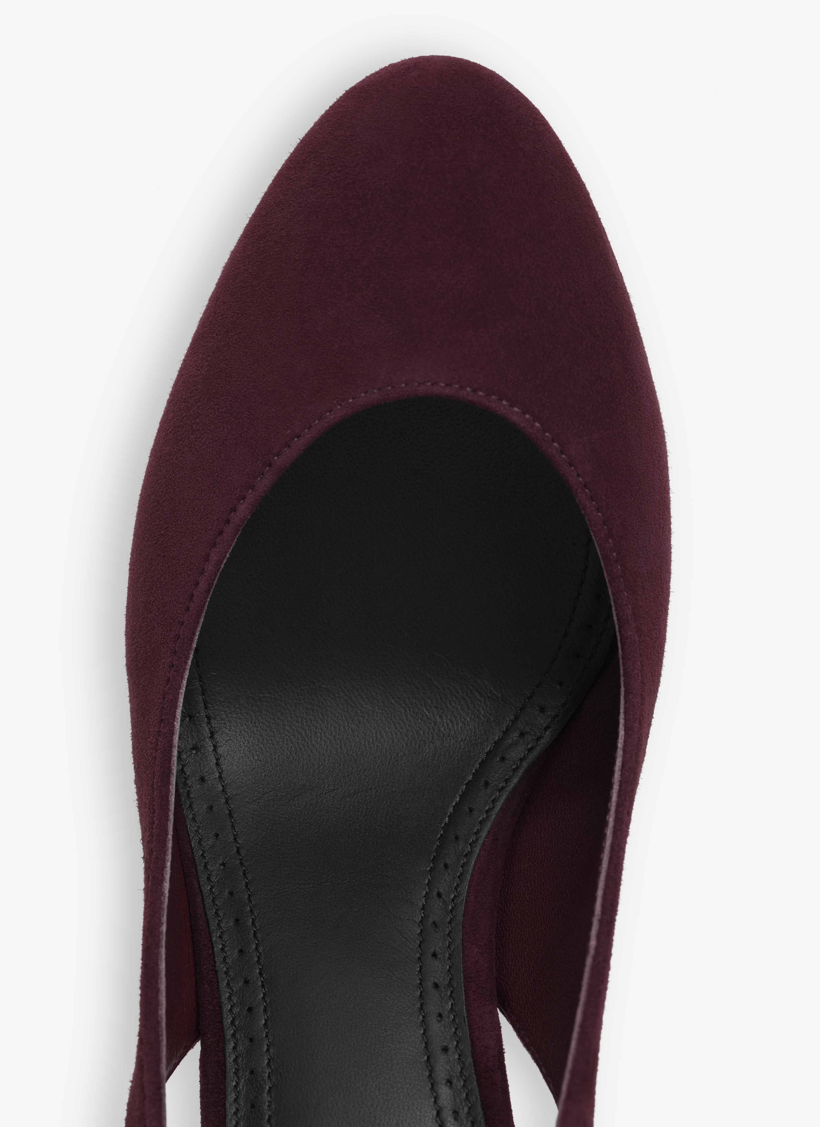 ALAÏA DARK RED DECOLLETE SLINGBACKS IN  SUEDE GOATSKIN