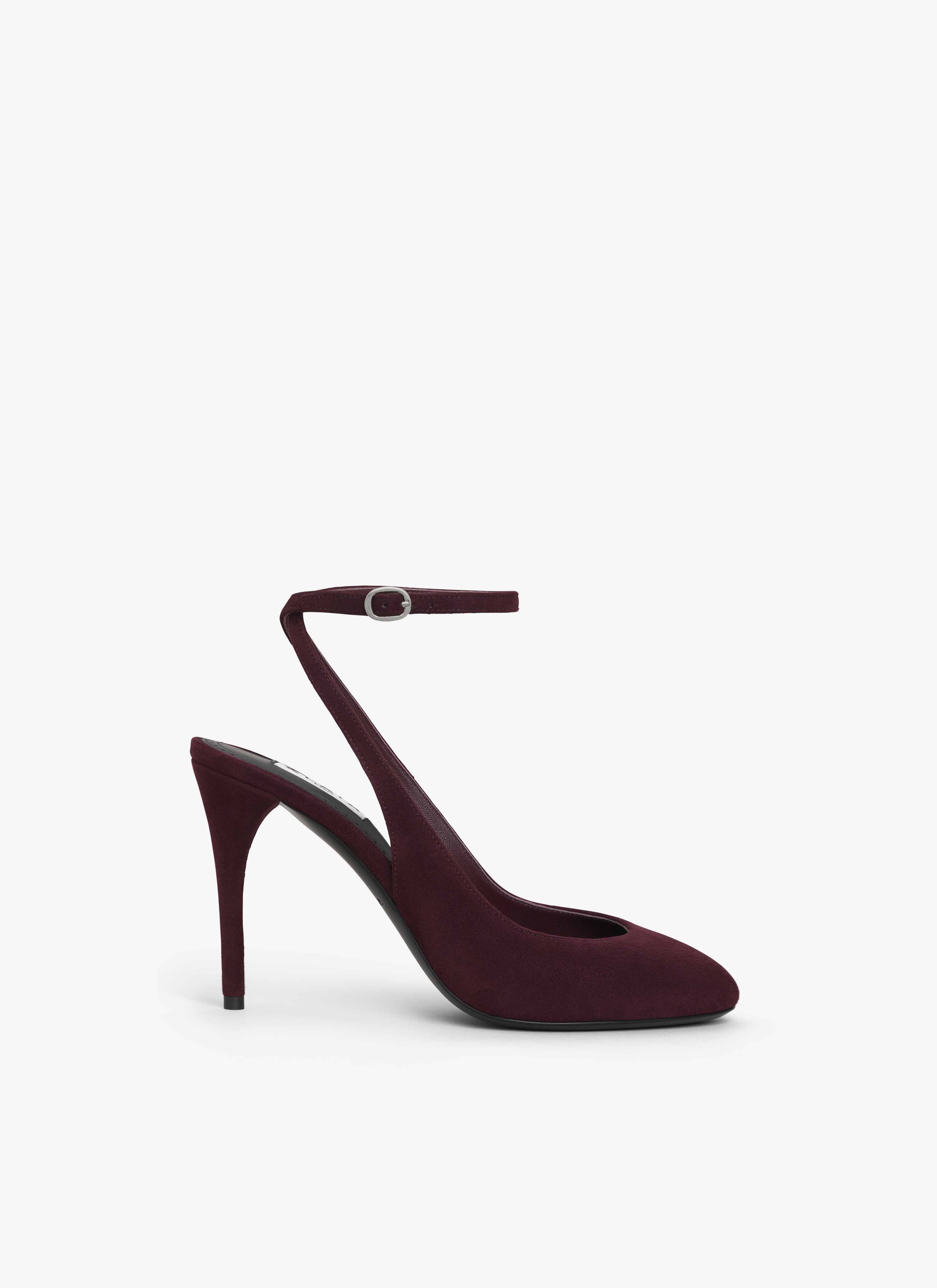 ALAÏA DARK RED DECOLLETE SLINGBACKS IN  SUEDE GOATSKIN
