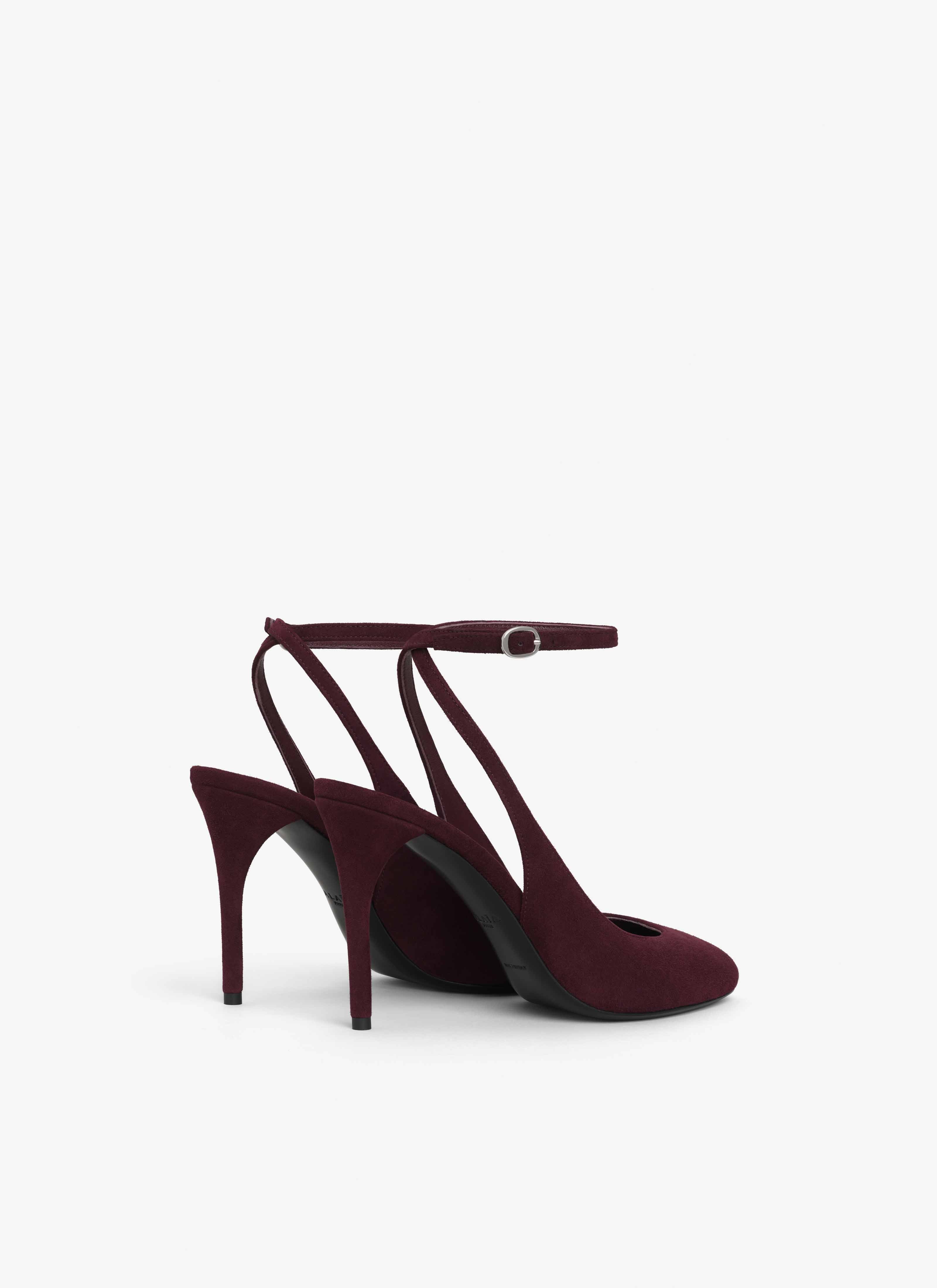 ALAÏA DARK RED DECOLLETE SLINGBACKS IN  SUEDE GOATSKIN