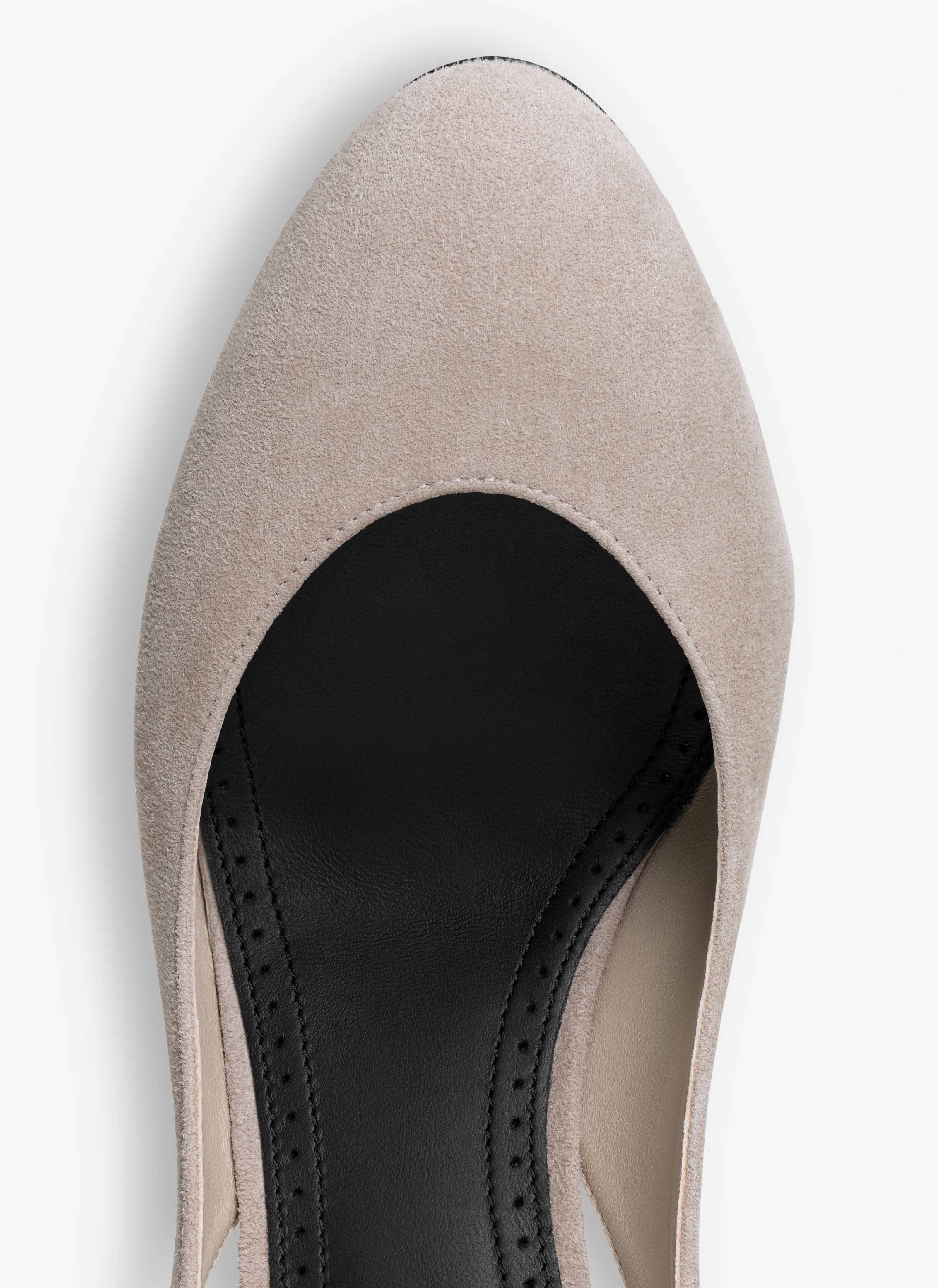 ALAÏA GREGE DECOLLETE SLINGBACKS IN  SUEDE GOATSKIN
