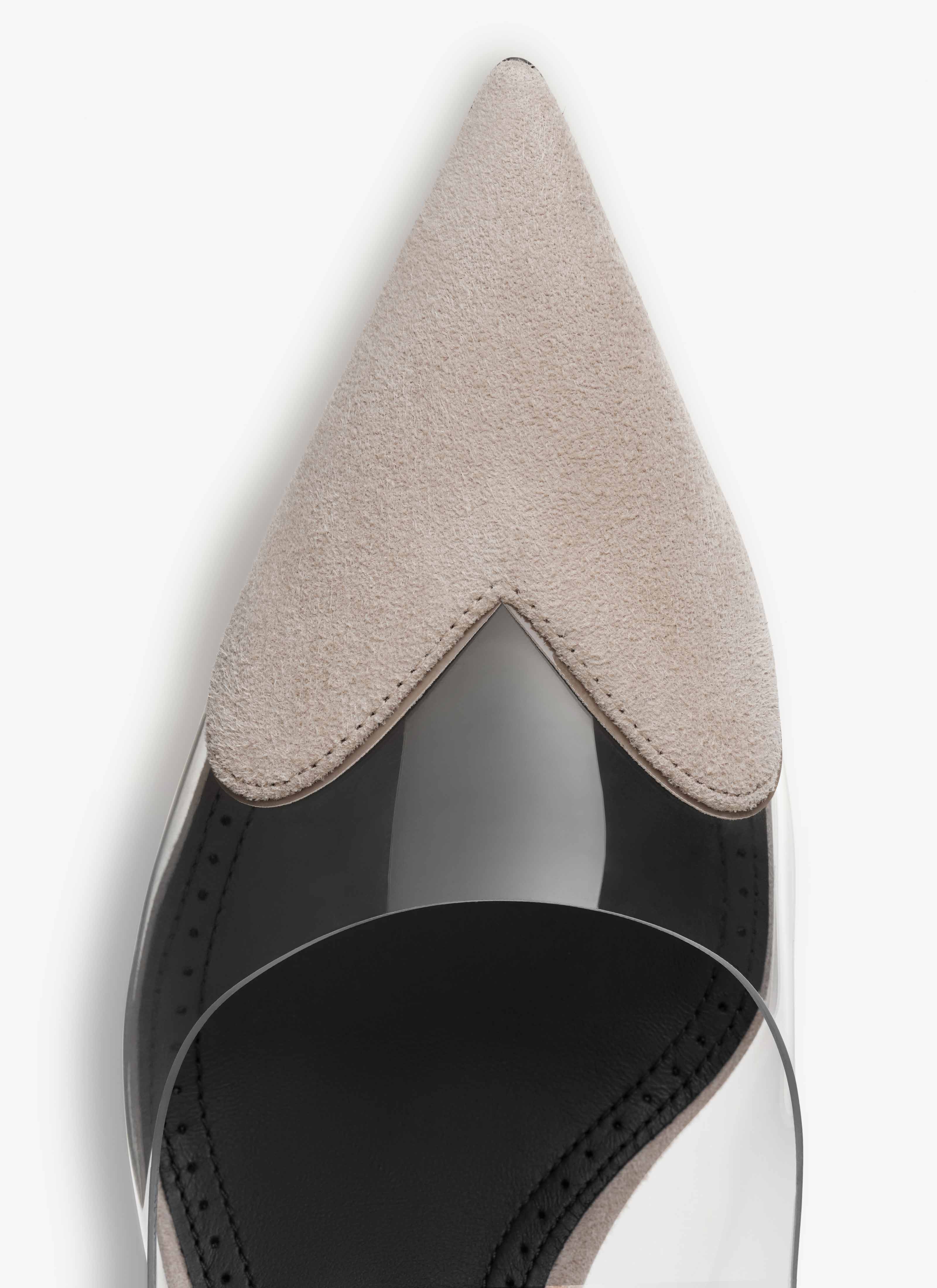ALAÏA GRAUBEIGE SLINGBACKS LE CŒUR AUS ZIEGEN-WILDLEDER 