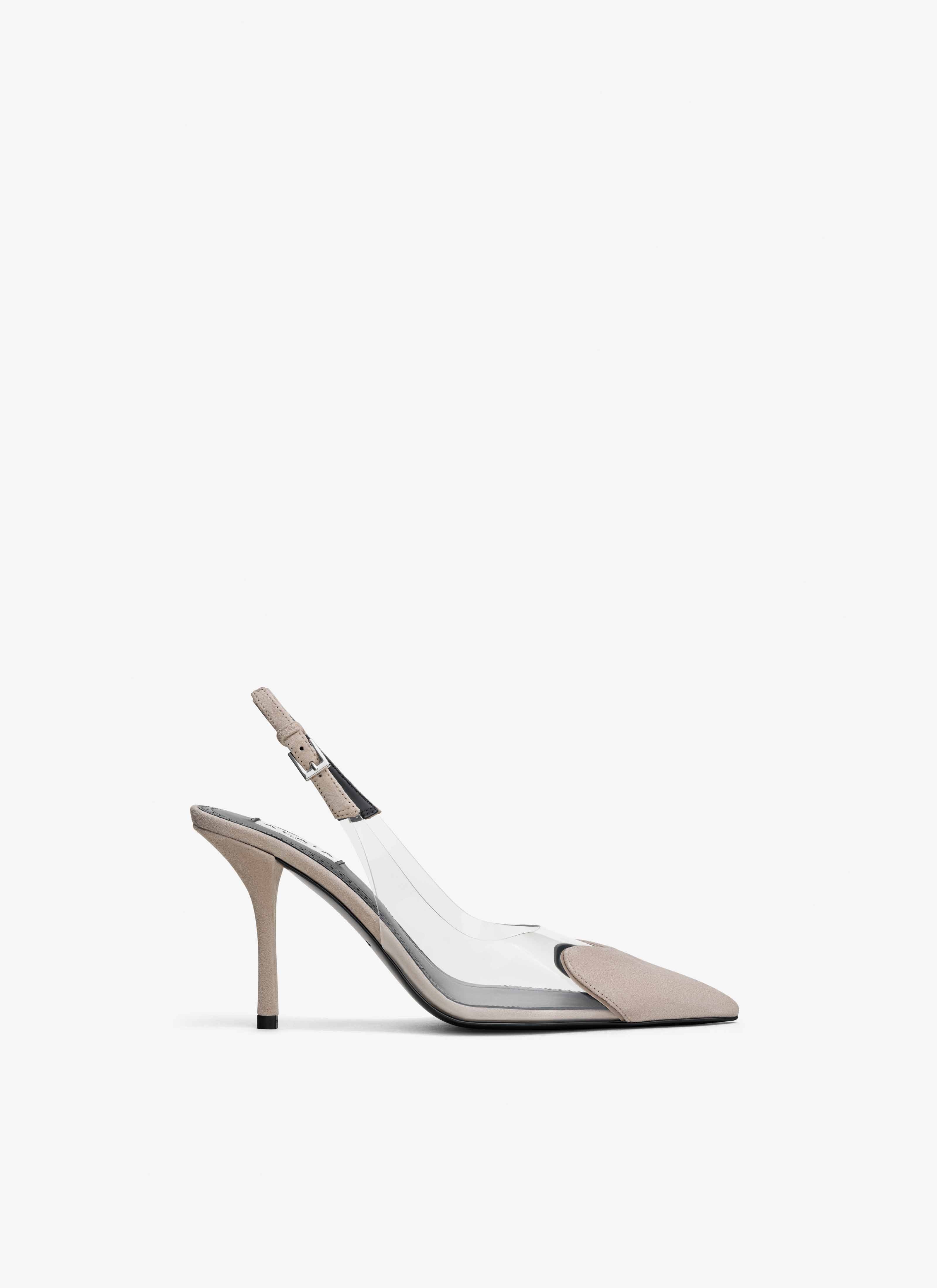 ALAÏA GRAUBEIGE SLINGBACKS LE CŒUR AUS ZIEGEN-WILDLEDER 
