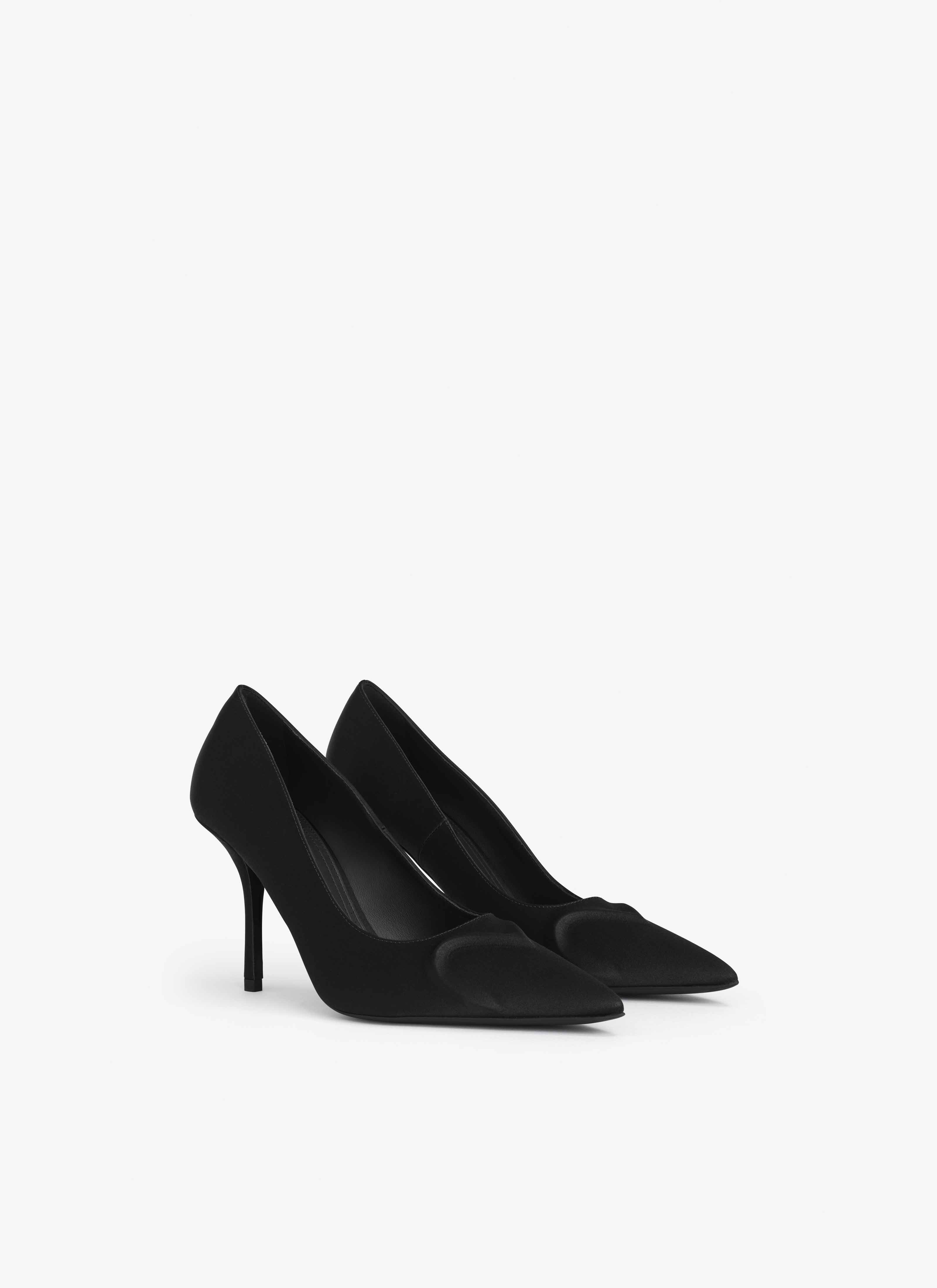ALAÏA NOIR ESCARPINS LE CŒUR 3D EN SATIN