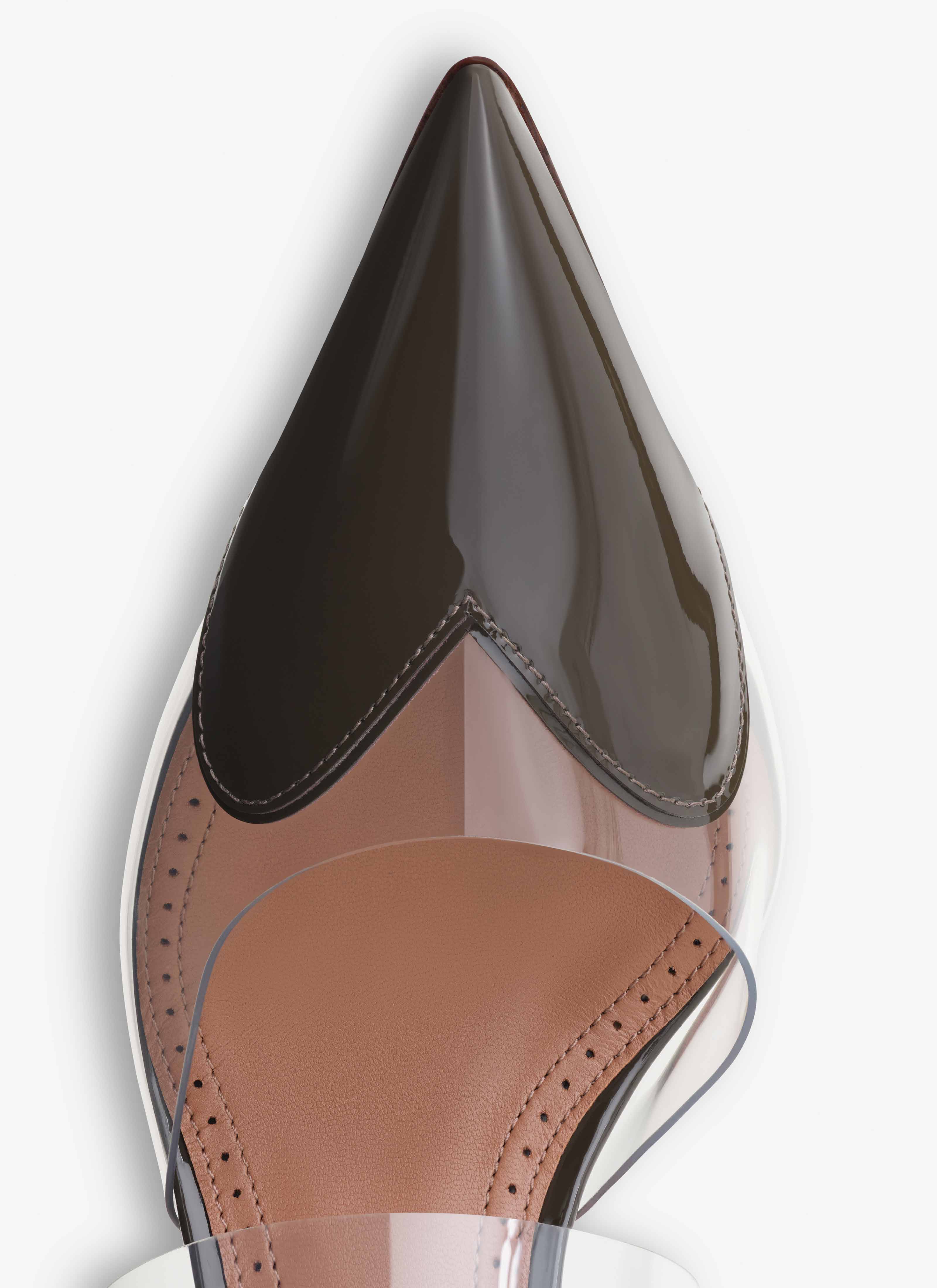 ALAÏA KHAKI PANTOLETTEN LE CŒUR AUS KALBS-LACKLEDER