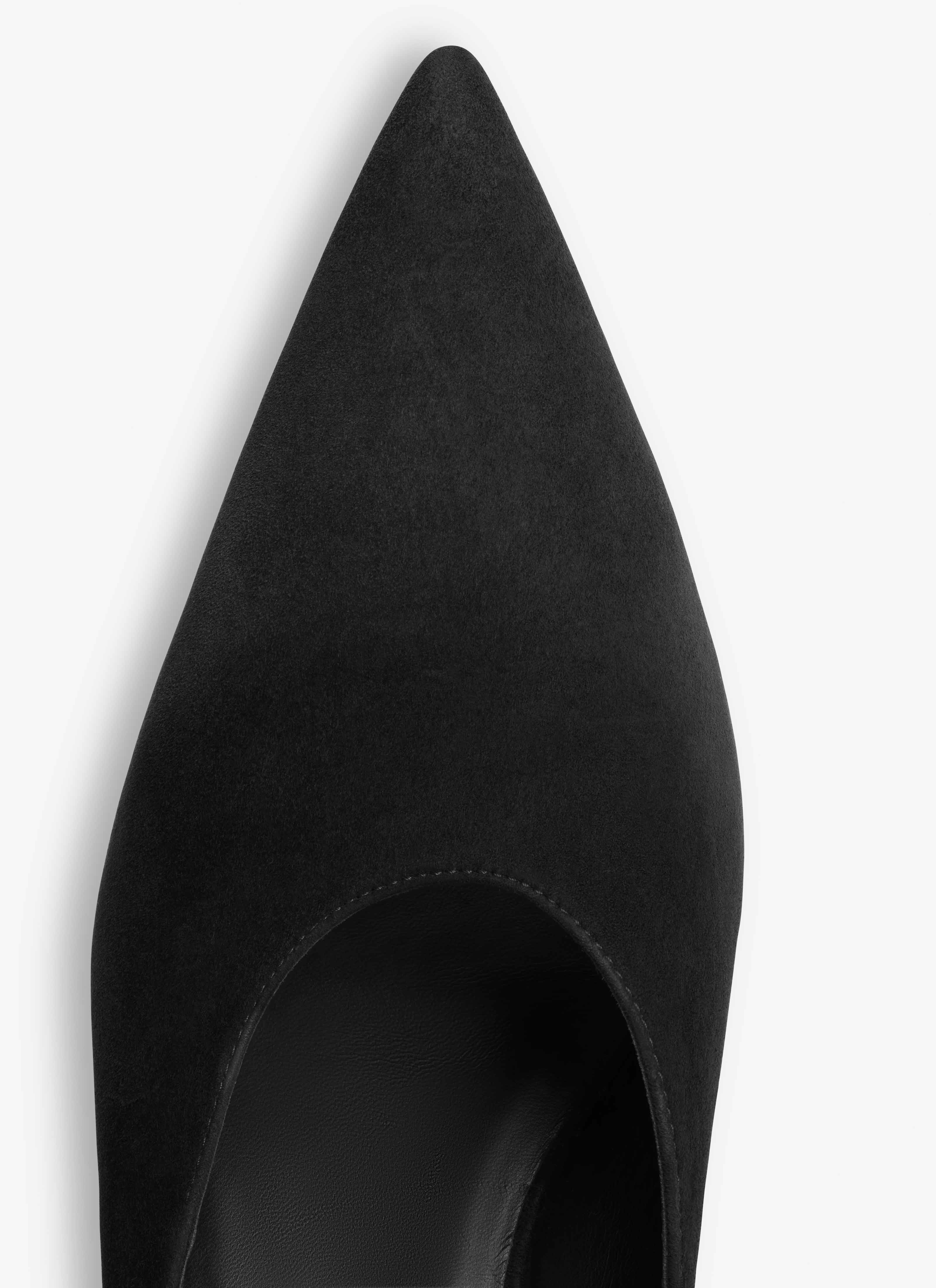 ALAÏA BLACK CUBE WEDGE MULES IN SUEDE GOATSKIN
