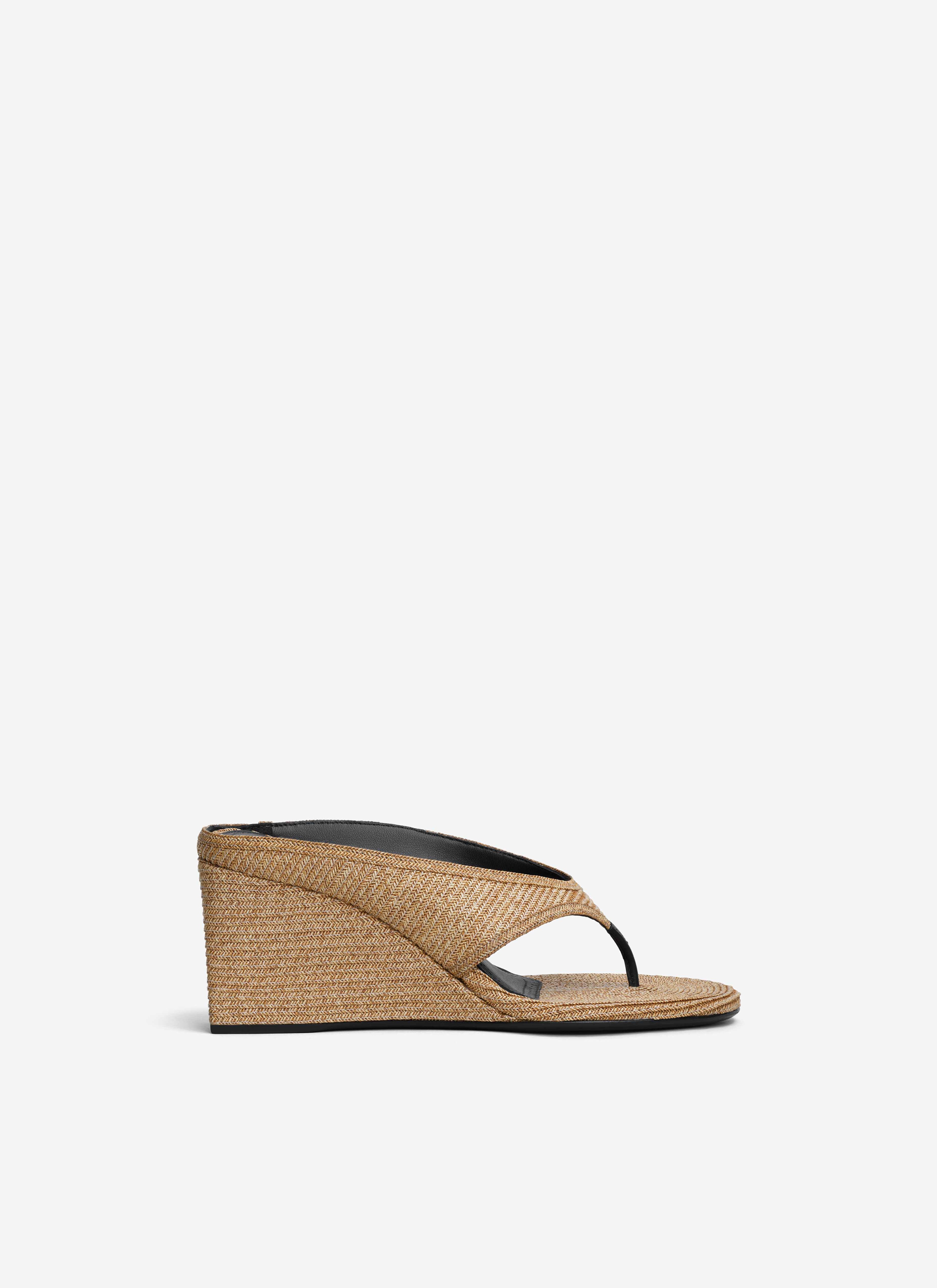 ALAÏA NATURAL MULES DE DEDO TIPO CUBO DE PAJA DE PAPEL