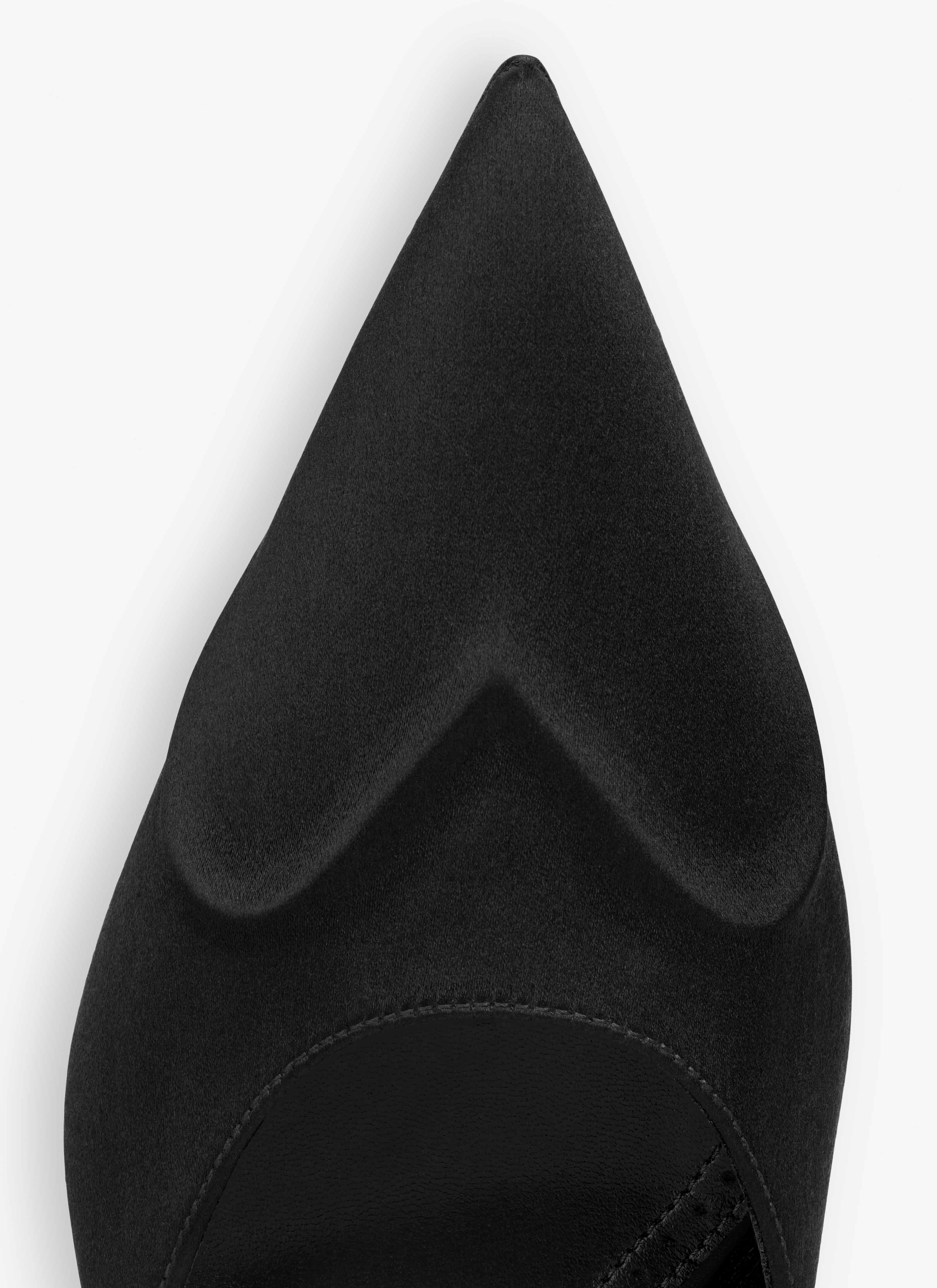 ALAÏA BLACK LE CŒUR 3D MULES IN SATIN