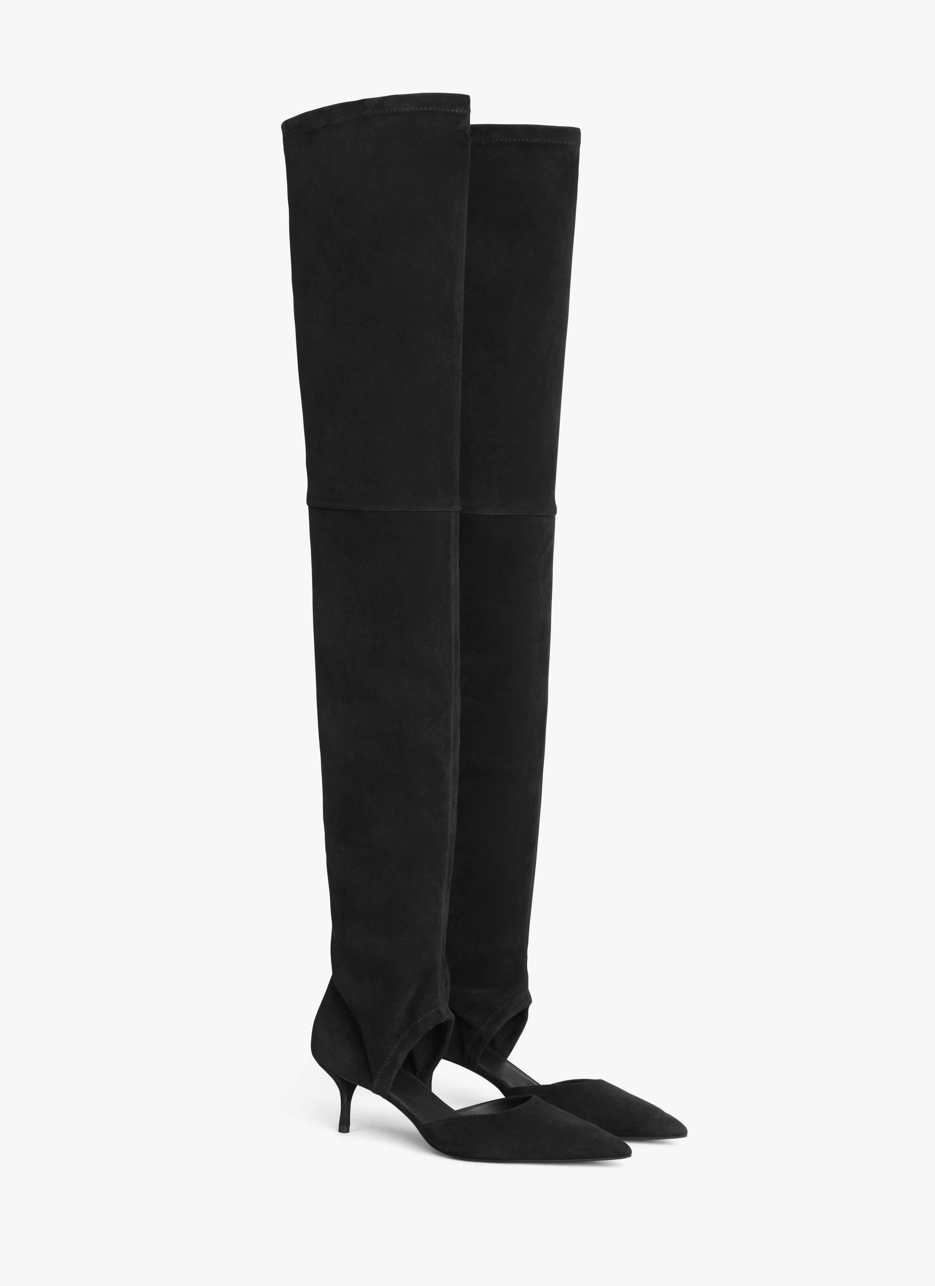 ALAÏA NEGRO BOTAS ALTAS DE ANTE ELÁSTICO