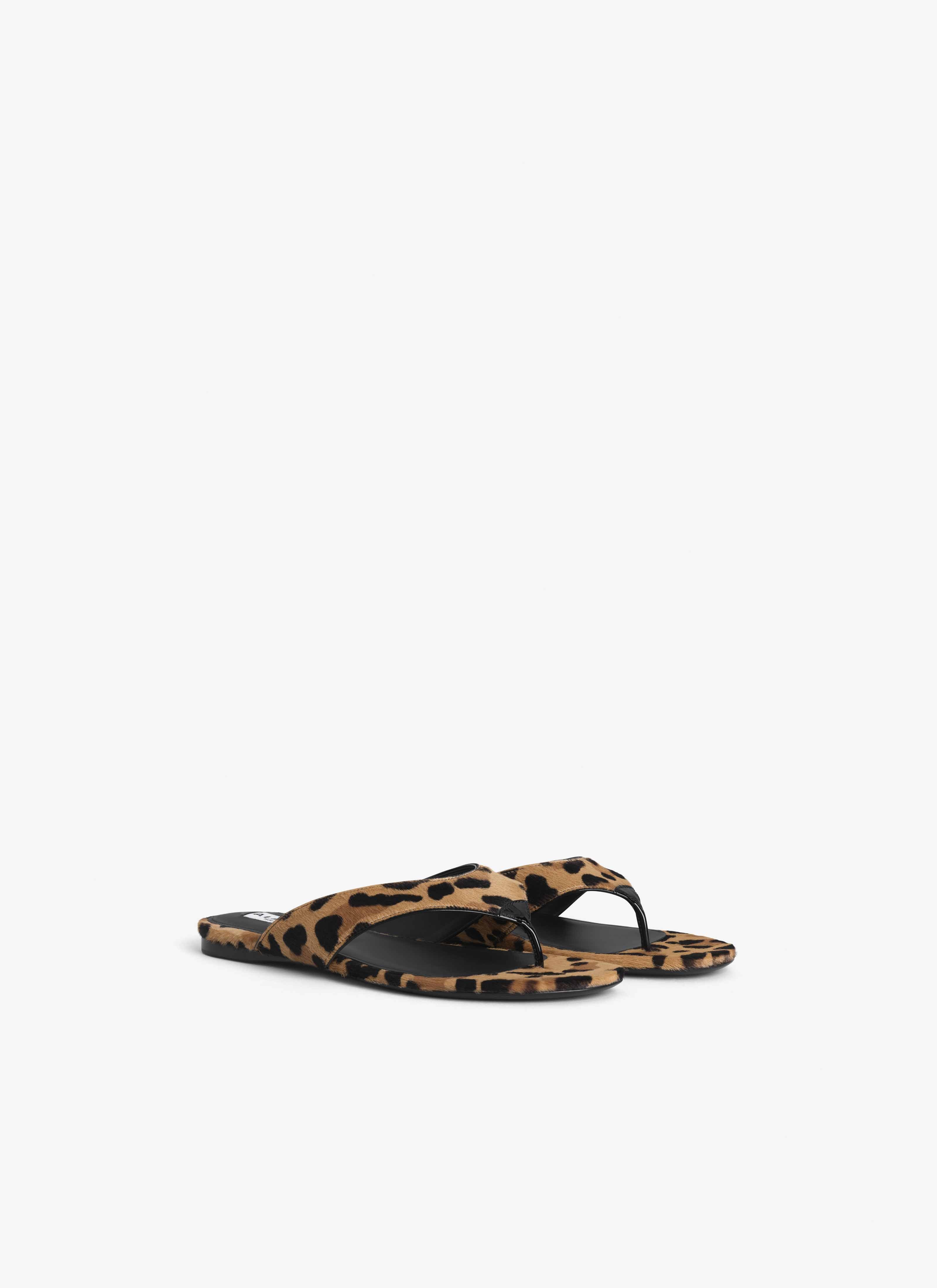 ALAÏA MULE FLAT INFRADITO IN CAVALLINO LEOPARDATO MARRONE