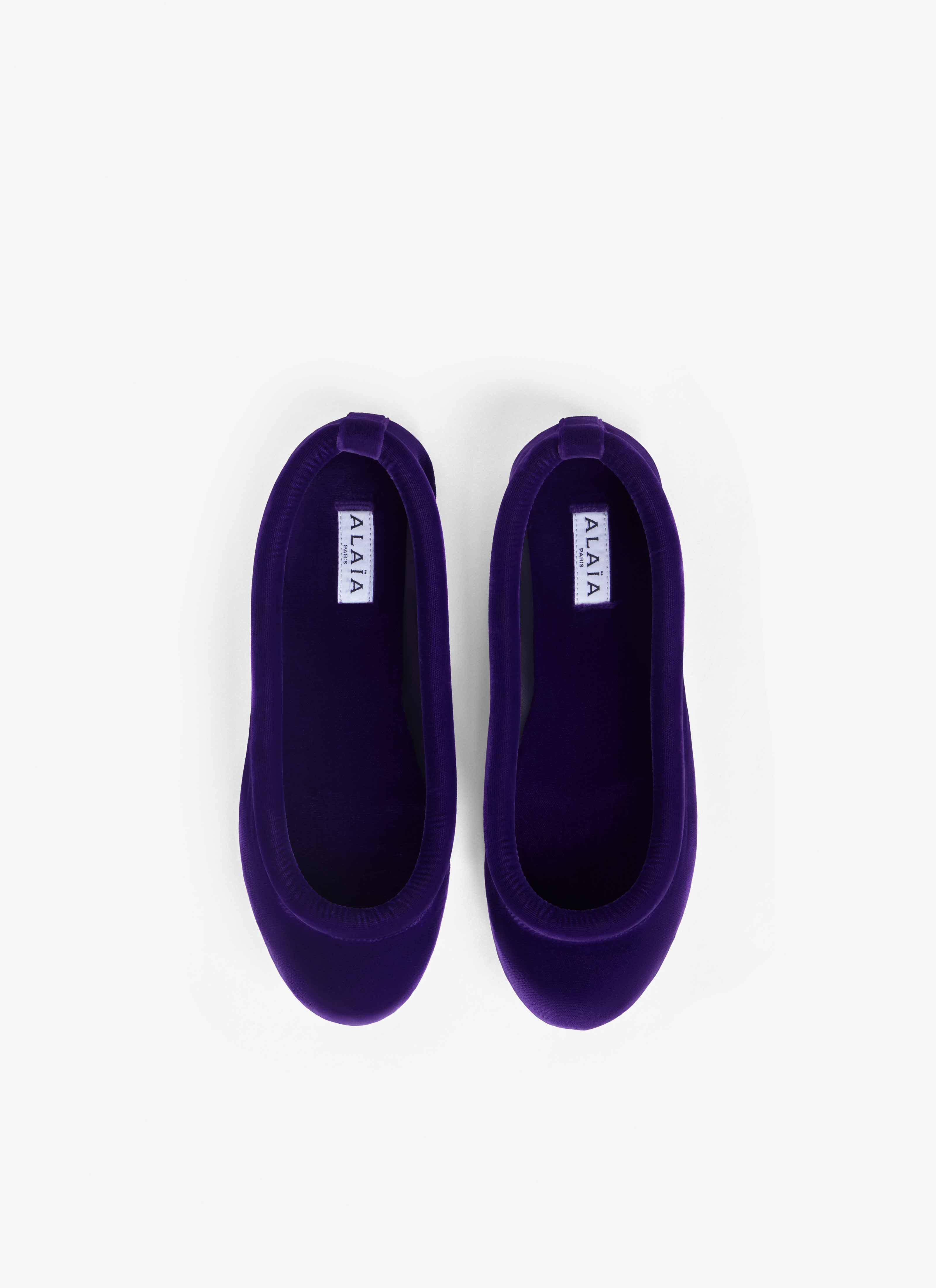 ALAÏA VIOLET BALLET FLATS IN VELVET