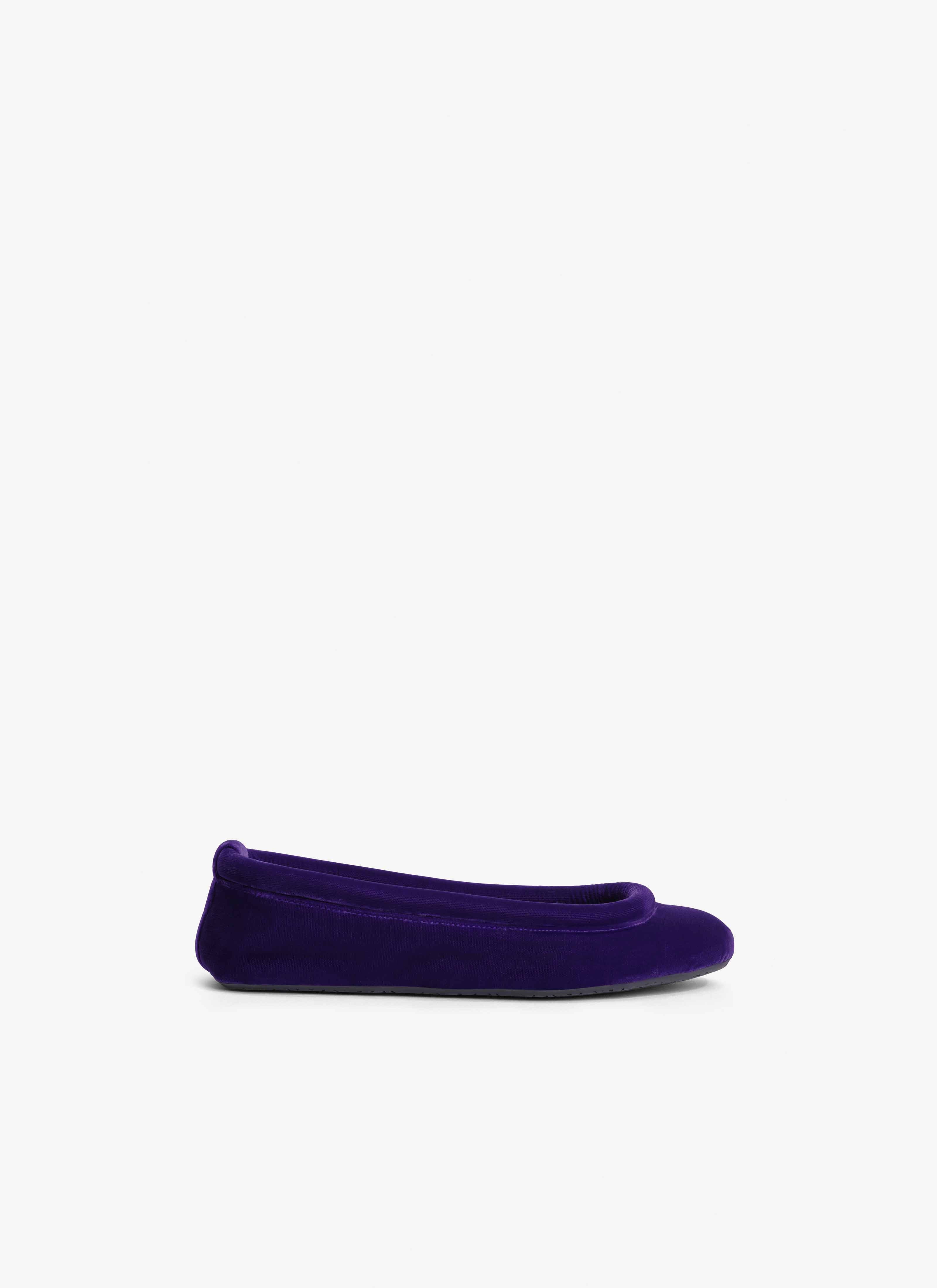 ALAÏA VIOLET BALLET FLATS IN VELVET