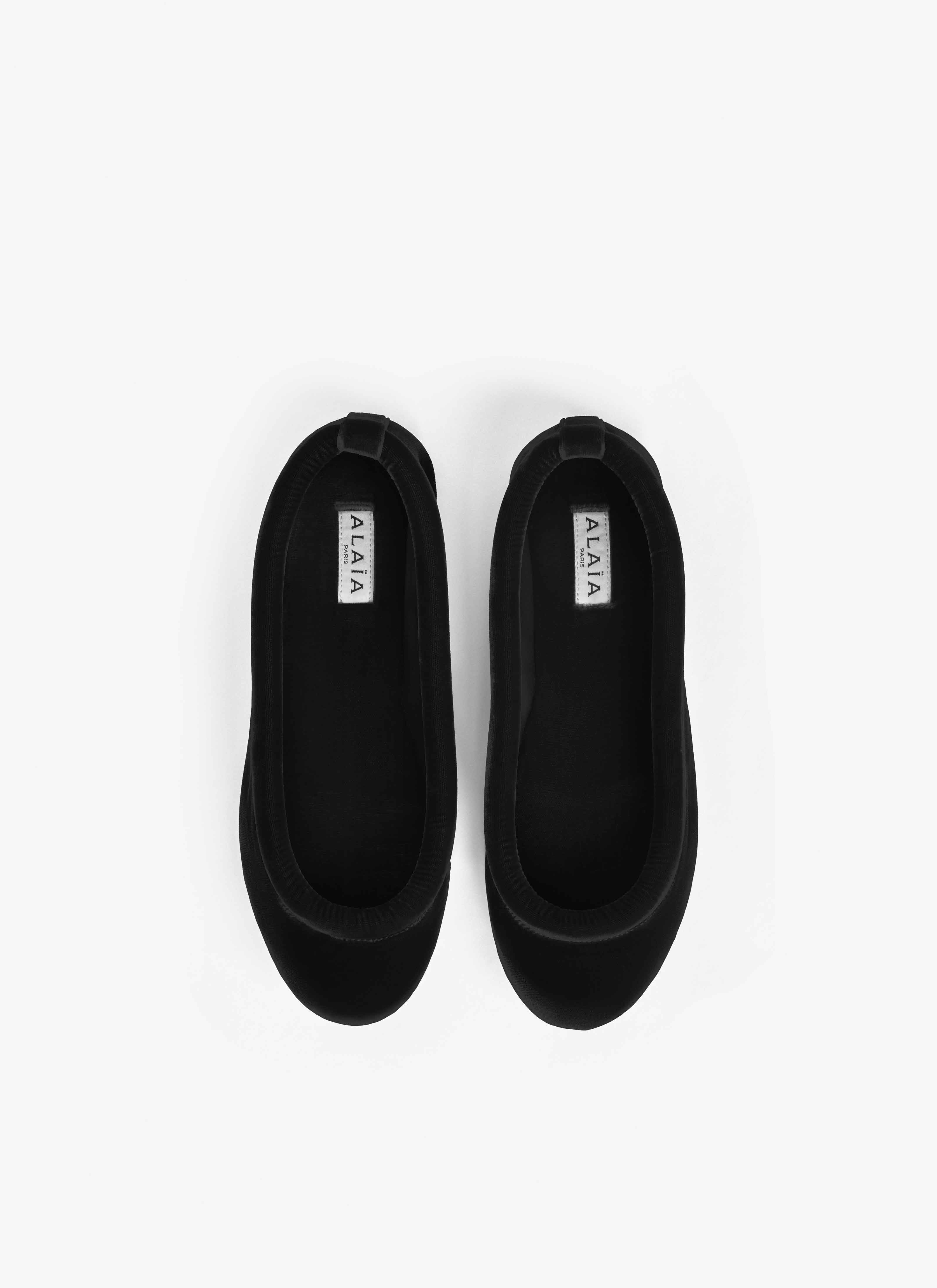 ALAÏA BLACK BALLET FLATS IN VELVET