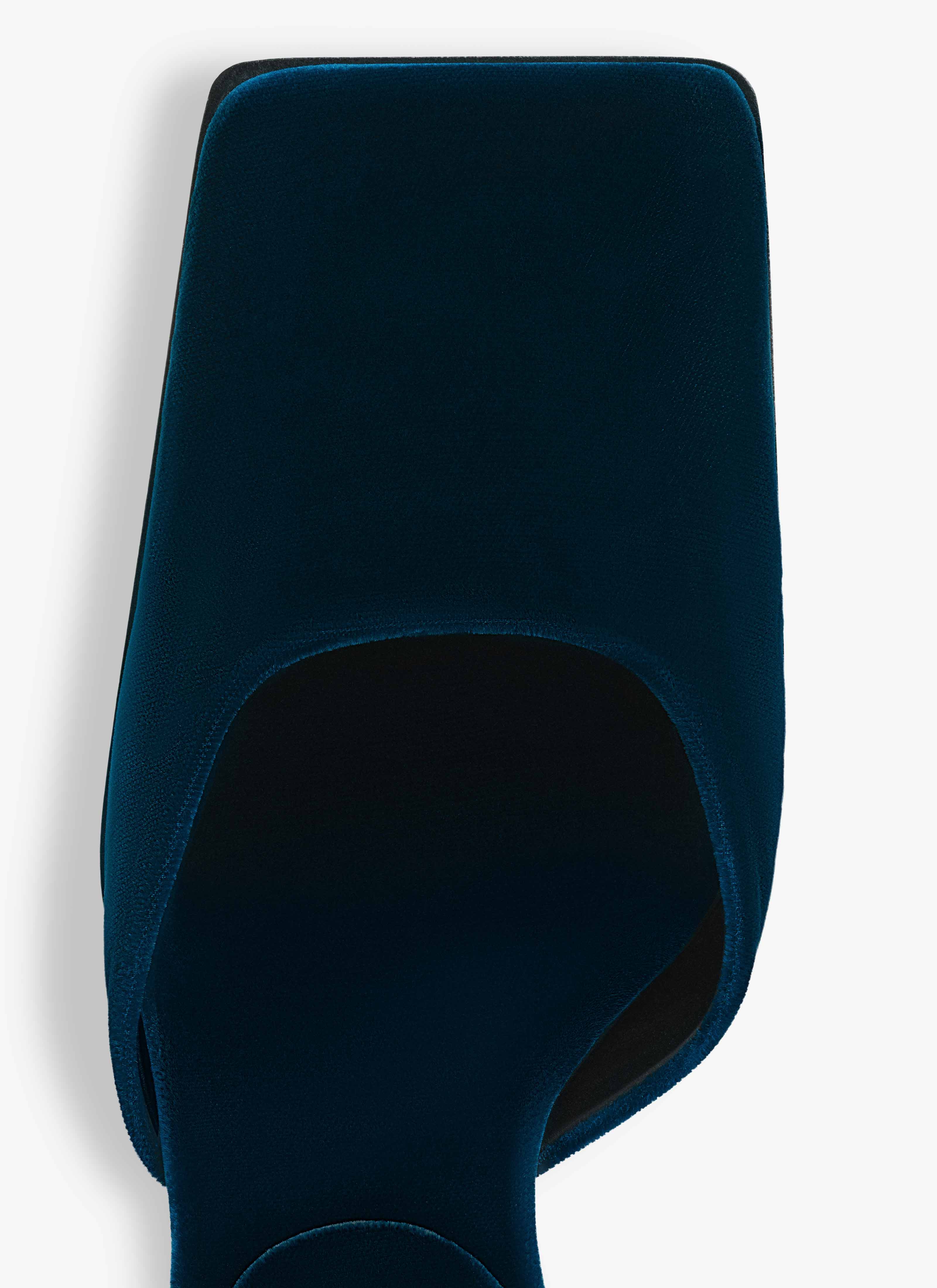 ALAÏA DARK PETROL SQUARE D'ORSAY PUMPS IN VELVET