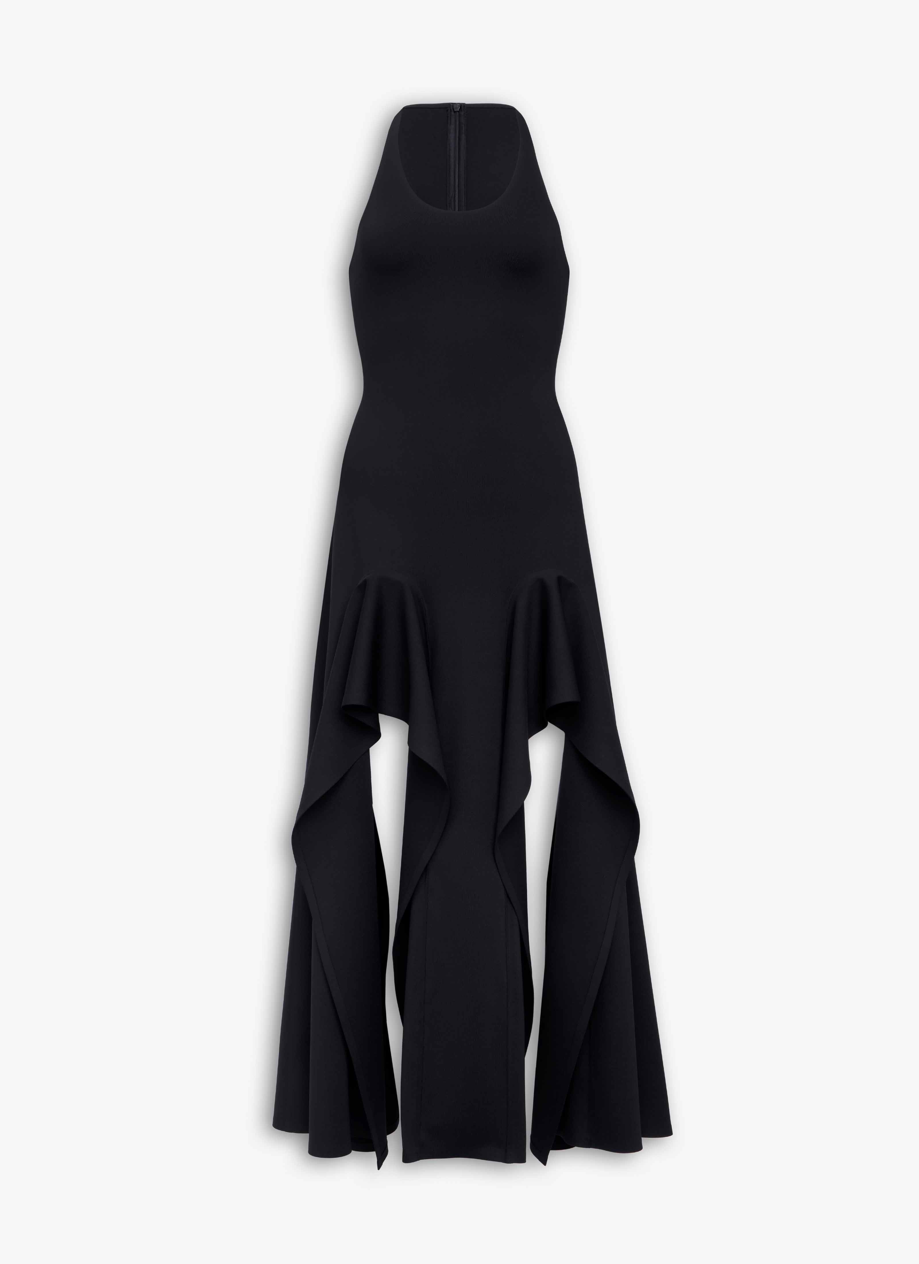 ALAÏA BLACK COMPACT JERSEY TECHNICAL DRESS