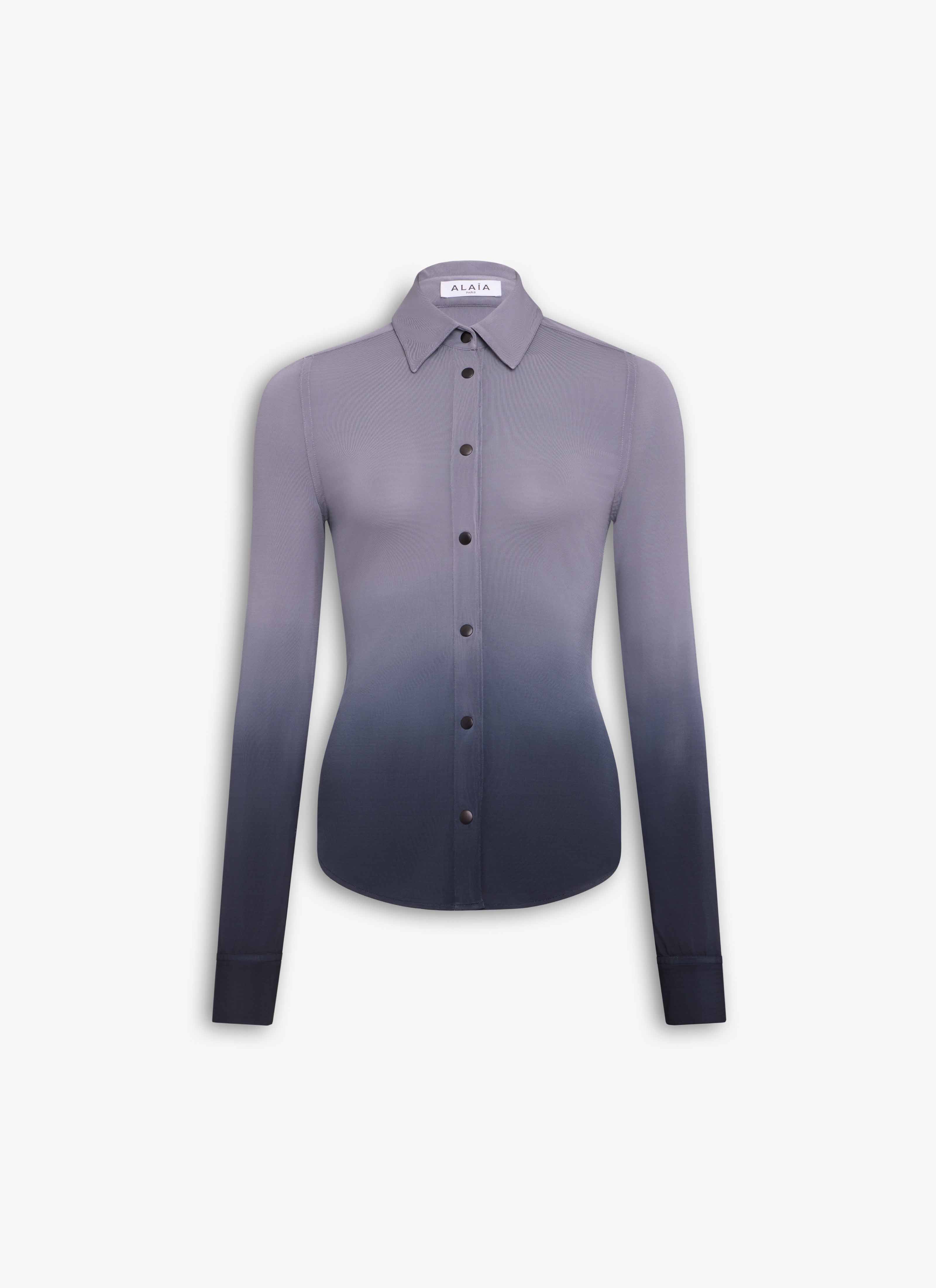 ALAÏA ANTHRACITE GRADIENT JERSEY SHIRT