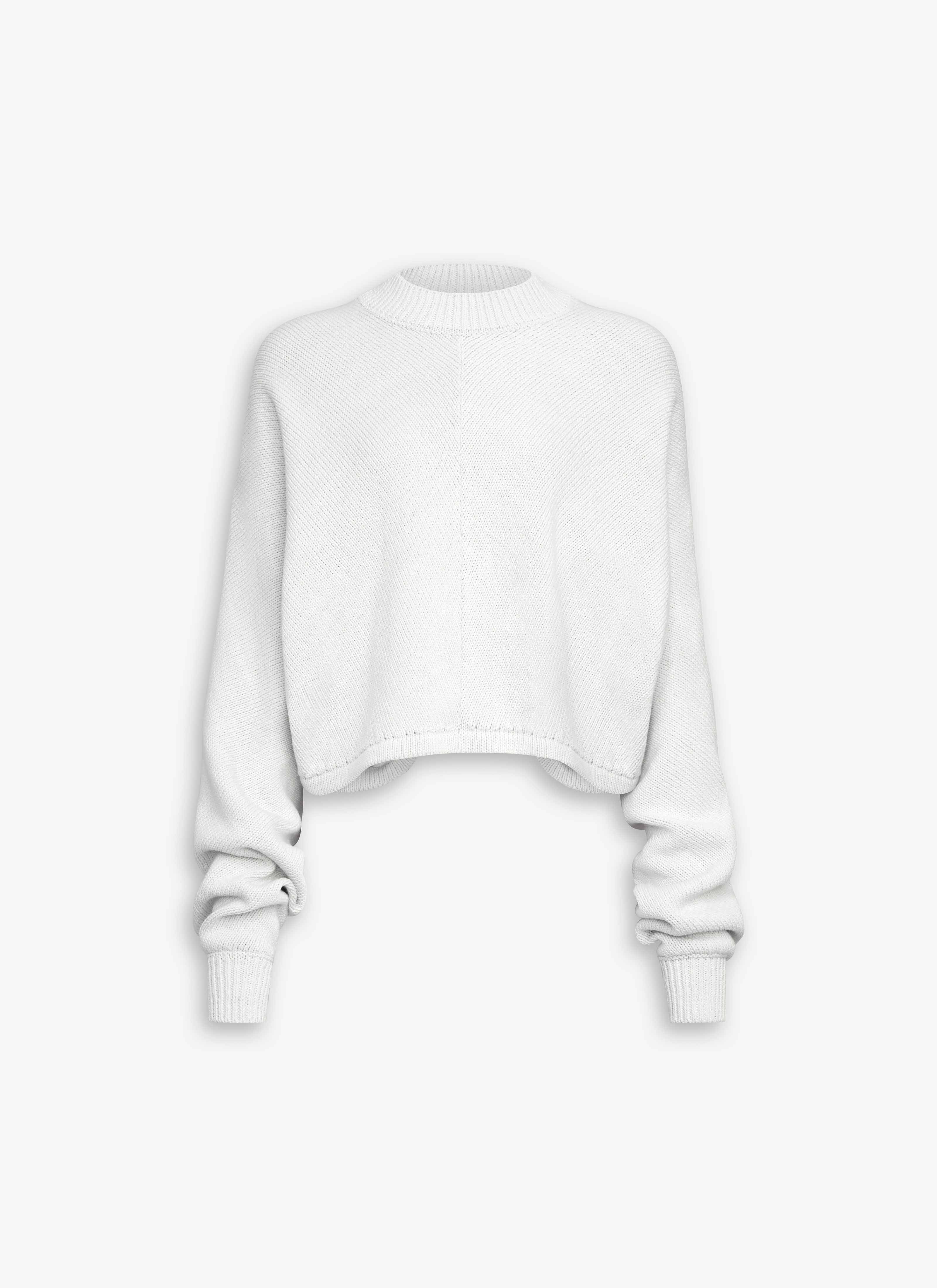 ALAÏA WHITE COTTON LINEN KNIT BARE BACK JUMPER