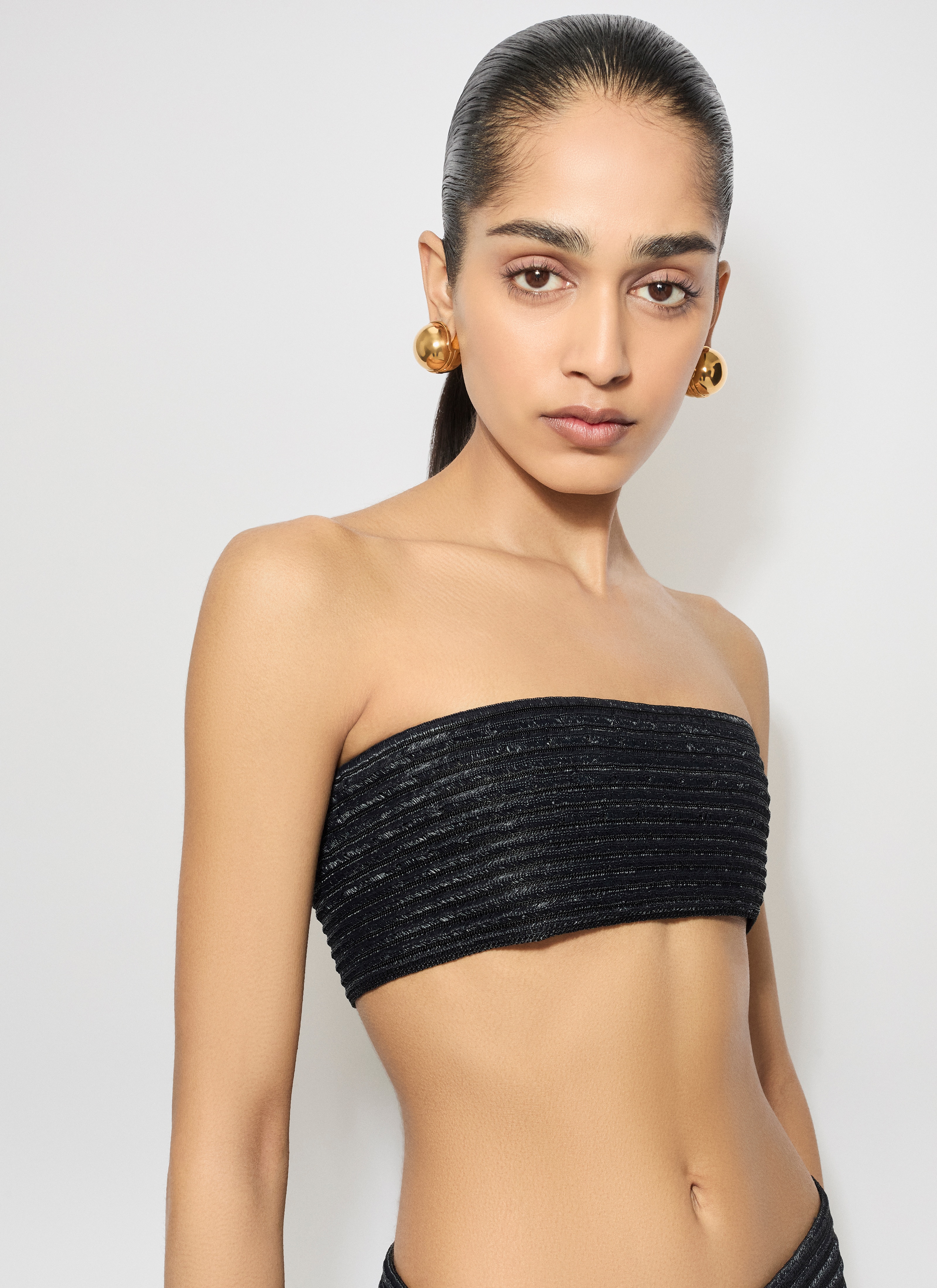 ALAÏA BLACK TOP KNITTED CORSET