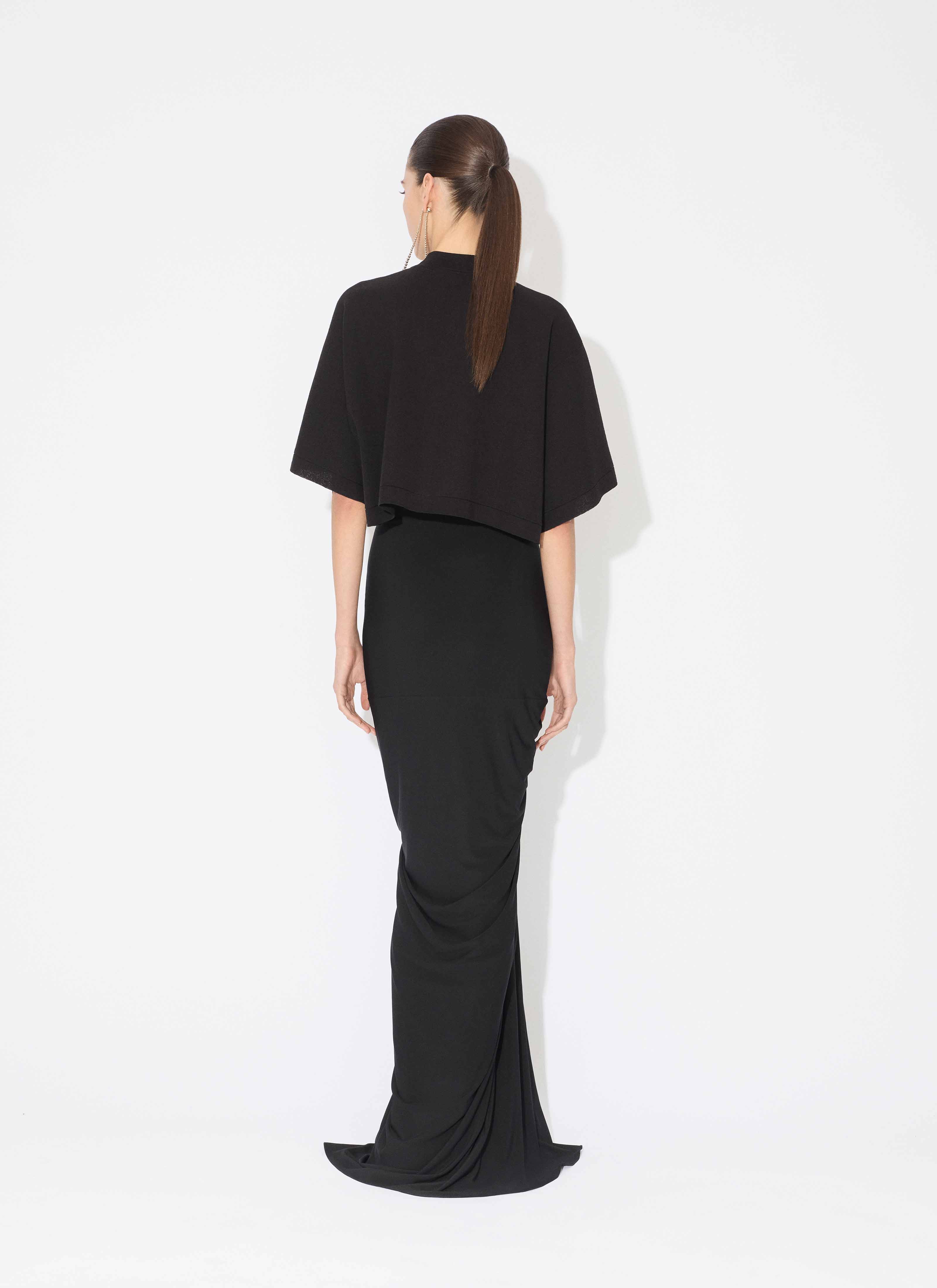ALAÏA ブラック ニット クロップドTシャツ