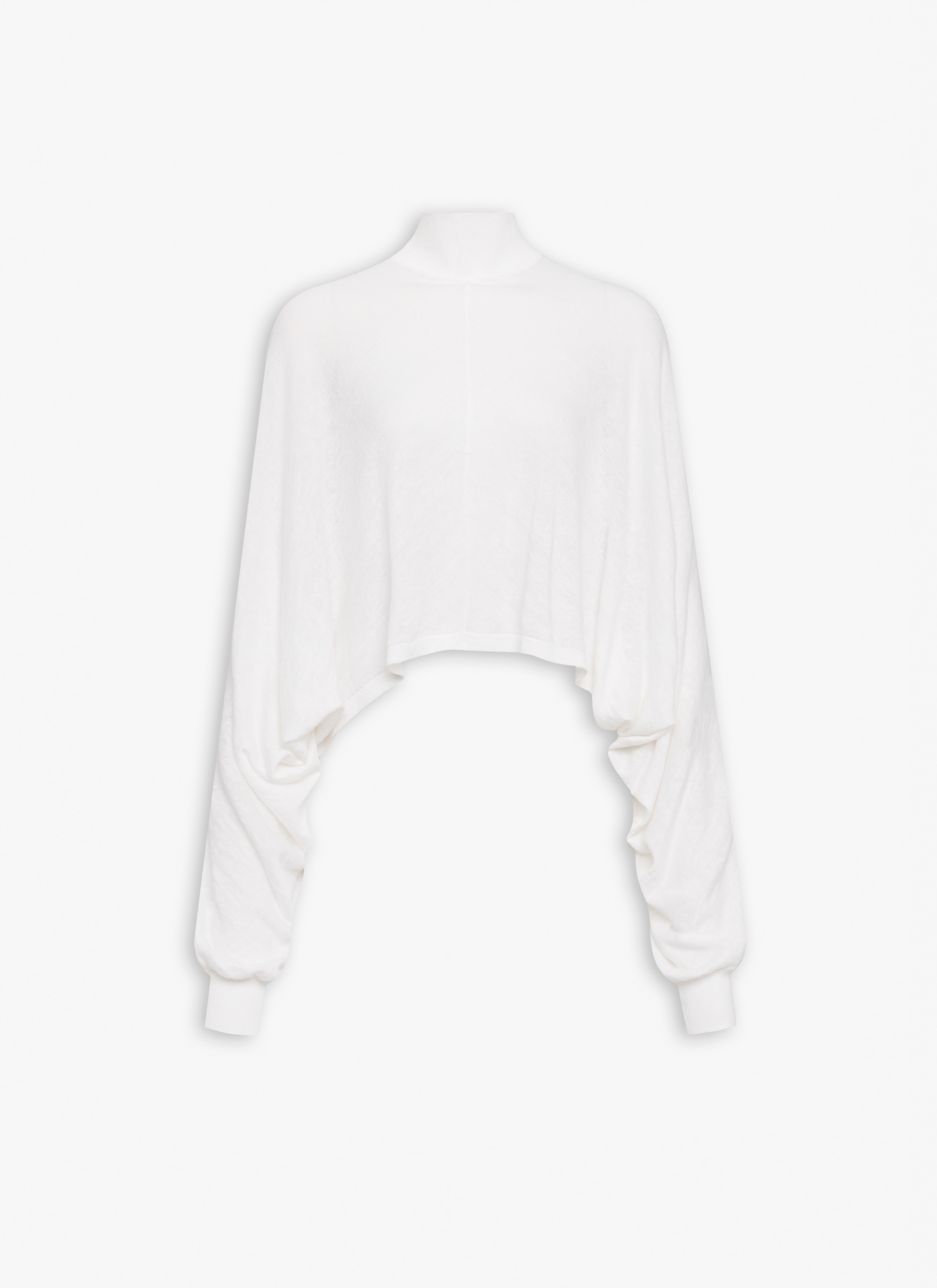 ALAÏA WHITE COTTON LINEN KNIT BARE BACK JUMPER