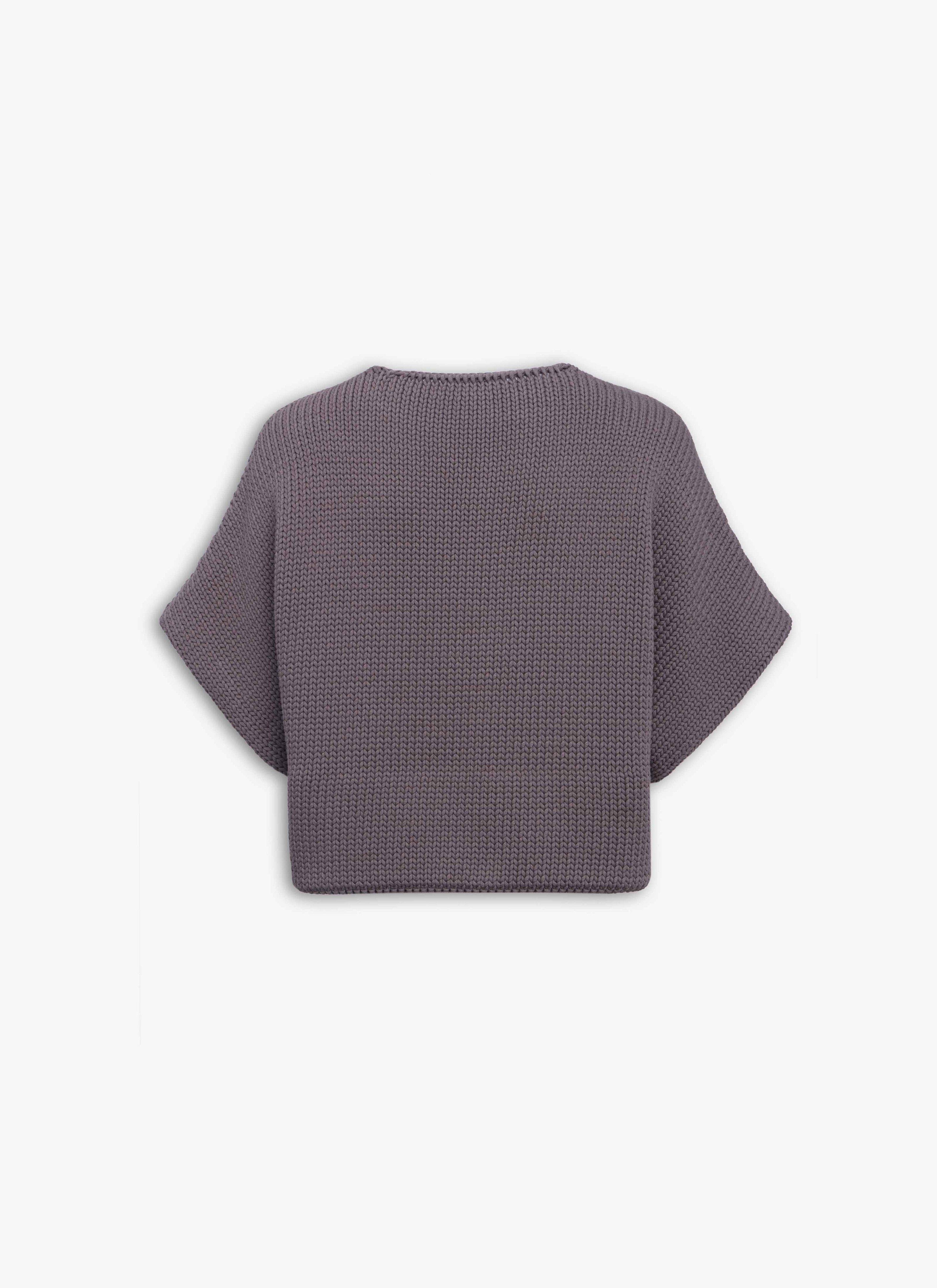 ALAÏA TAUPE CHUNKY KNIT SWEATER