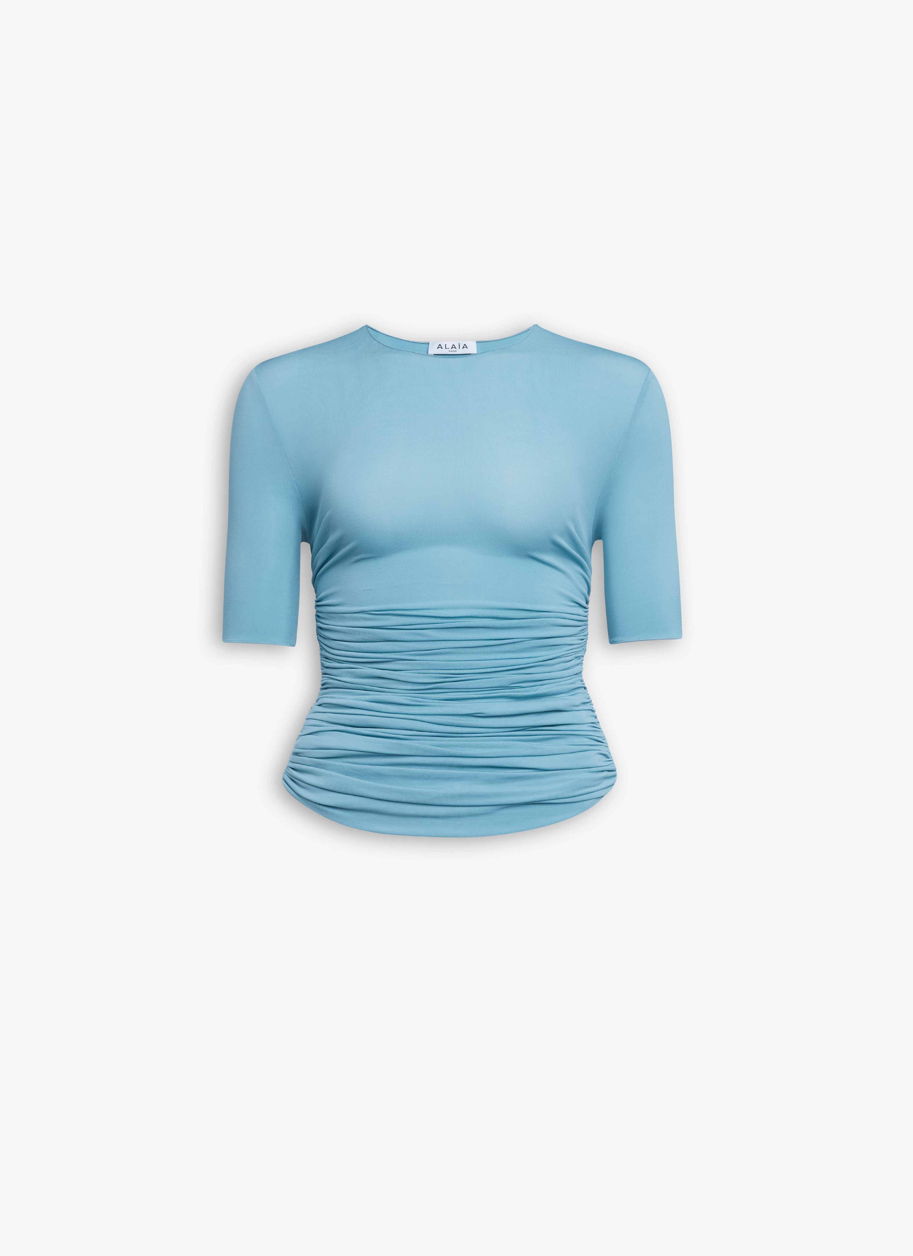 ALAÏA BLUE SOFT JERSEY T-SHIRT