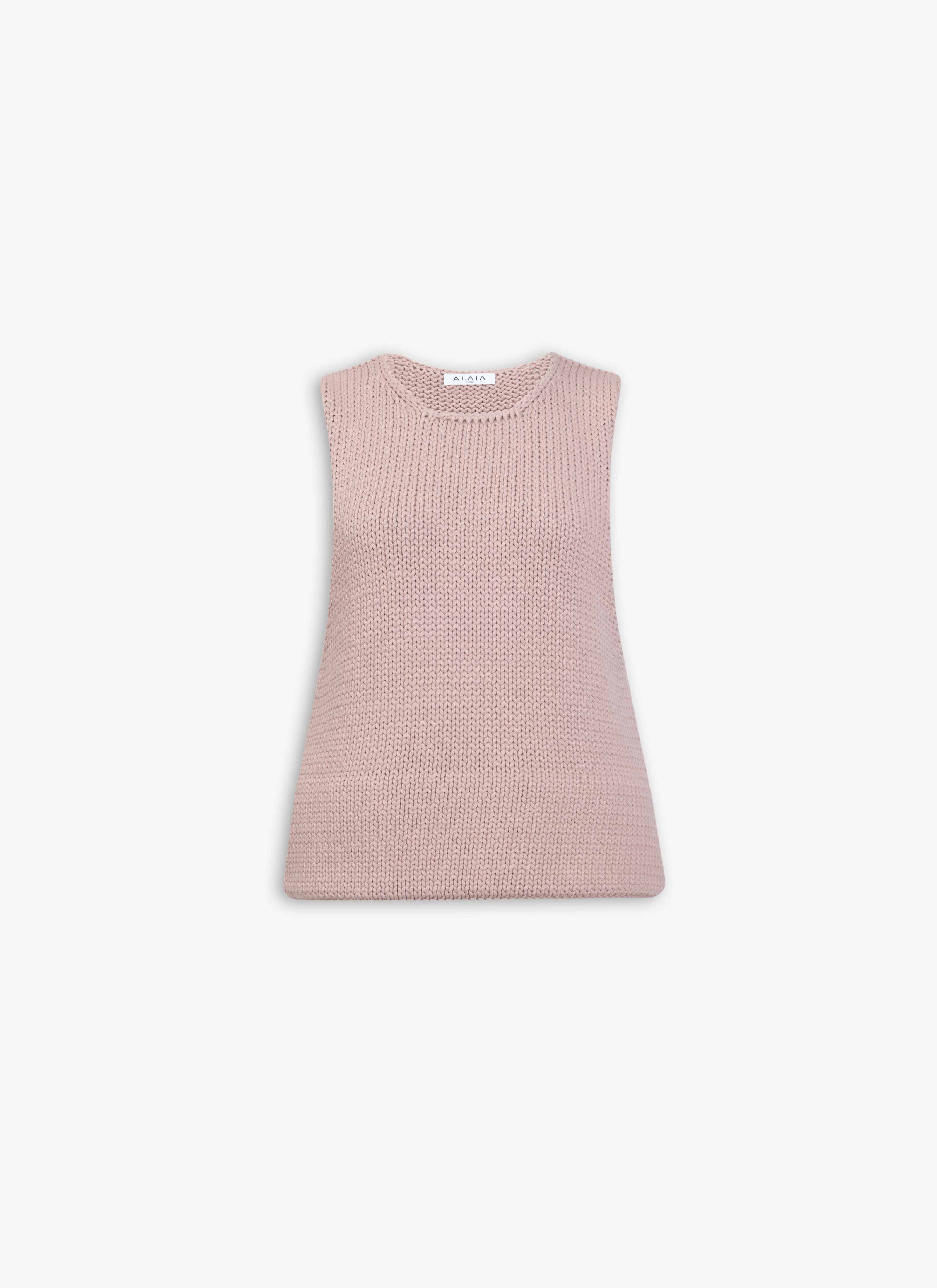 ALAÏA SANDY CHUNKY KNIT SLEEVELESS SWEATER